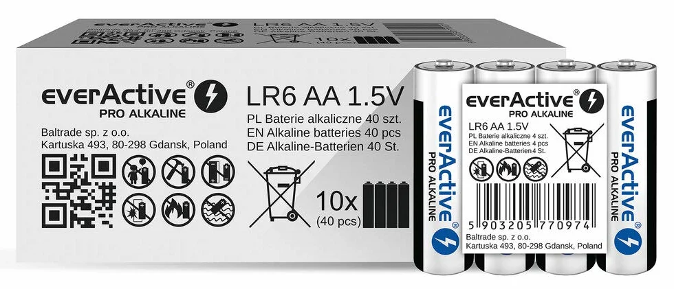 Everactive Aa LR06 Bateria, Srebrny, 40 Sztuk