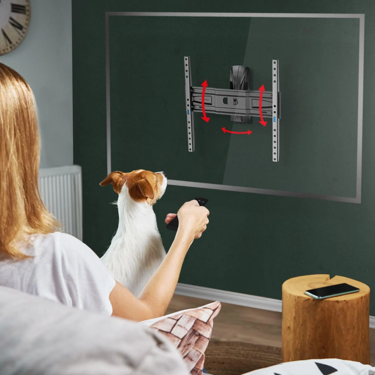 Meliconi Slimstyle Plus 400 Tilt'n'Turn, uchwyt ścienny do telewizora 32''-77'' VESA 200-300-400, maksymalne obciążenie 45 kg, nachylenie poziome ±20°, nachylenie pionowe +10°/-5°, z systemem Fast