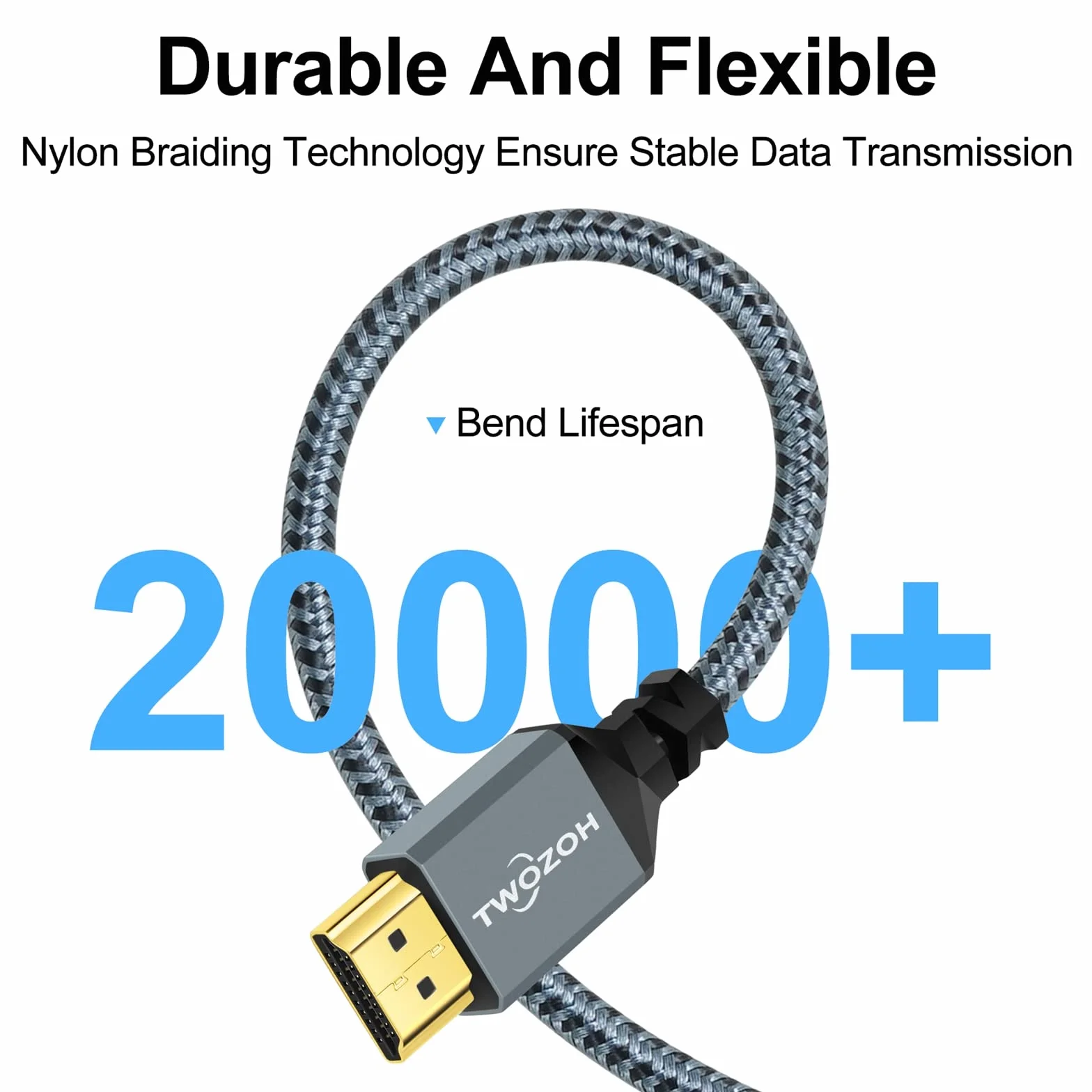 Twozoh Kabel HDMI do VGA 1M. Powłoka ze stopu aluminium Nylonowa pleciona i pozłacana obsługa 1080P/60HZ