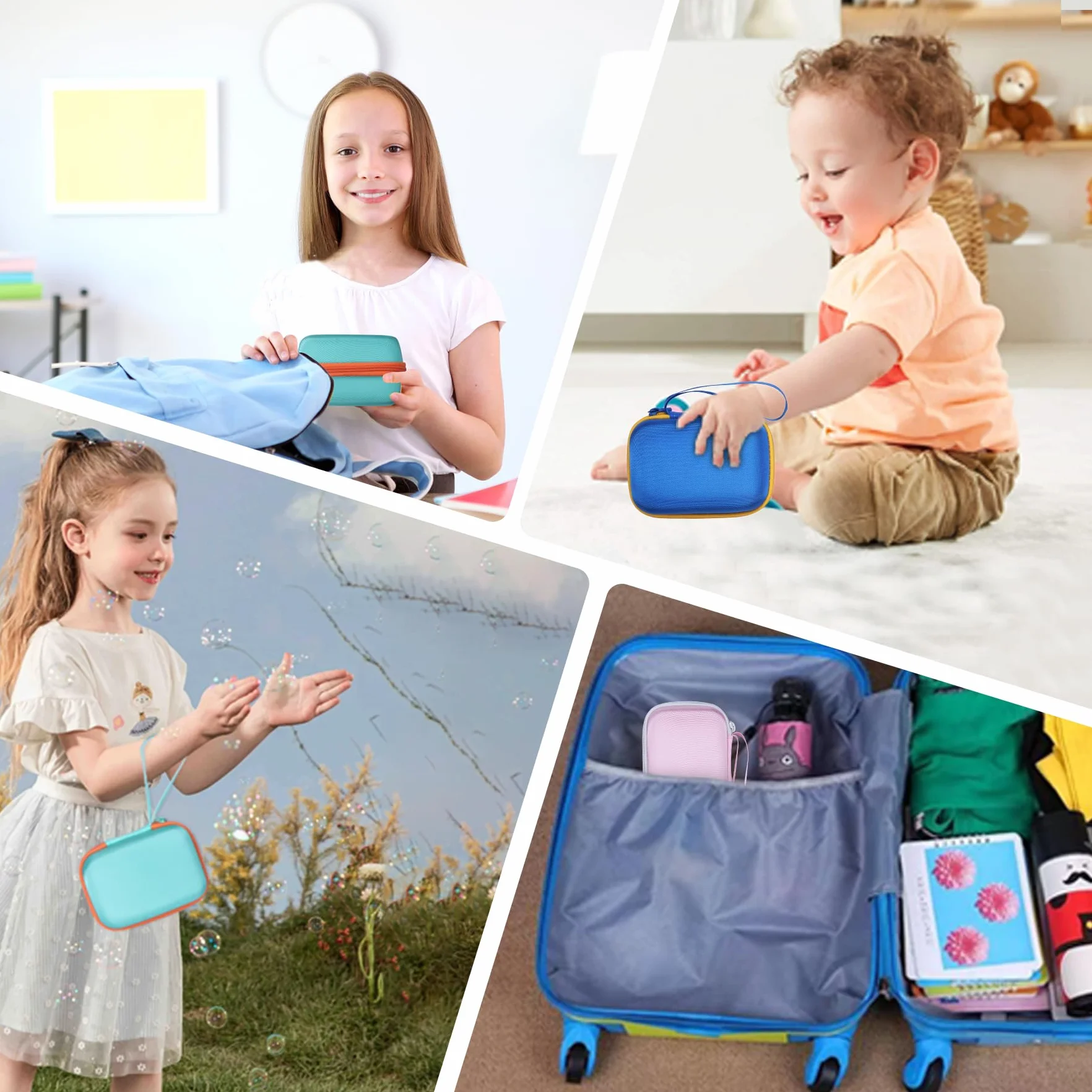 Lebakort Twarda obudowa kompatybilna z Yoto mini Kids Audio Music Player dla dzieci odtwarzacz audiobooków kart radiowych (fioletowy + mentolowo zielona obudowa)