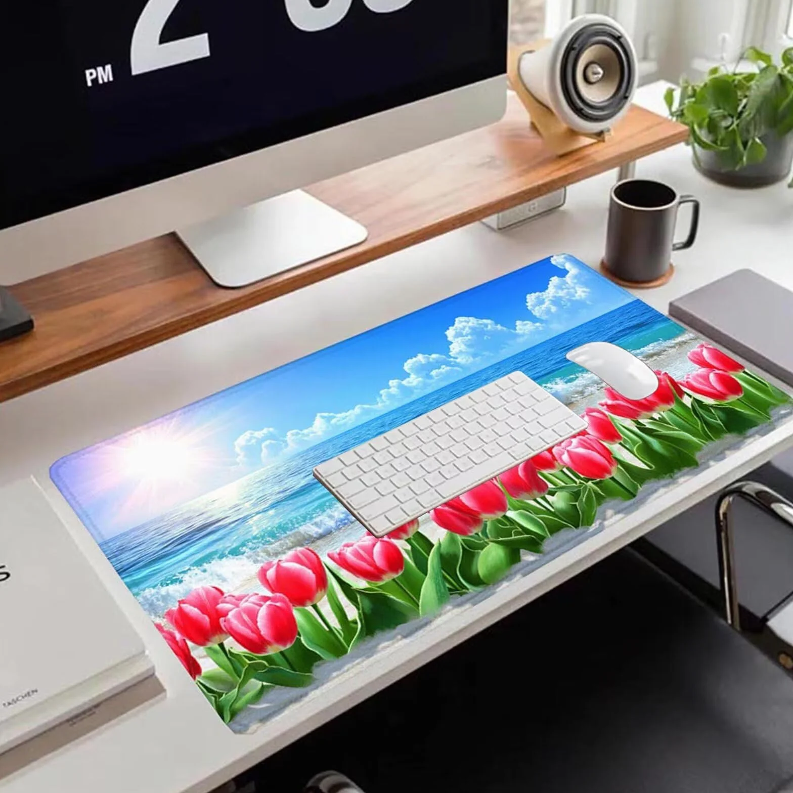 Gamingowa podkładka pod mysz 1200 x 600 x 3 mm, XXL, wodoszczelna, odporna na ścieranie, z przyszytymi krawędziami, niebieska, podkładka na biurko, poprawia prędkość i precyzję pod laptopa, komputer