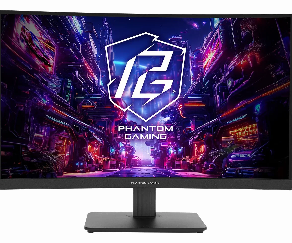 Asrock Phantom monitor gamingowy PC 68,6 cm [27] 2560 x 1440 pikseli, Quad HD LED Nero (Asrock 27 QHD Curved Gaming Monitor [PG27QRT1B], 2560 x 1440, 1 ms, 2 HDMI, DP, 180 Hz, 95% DCI-P3, FreeSync,