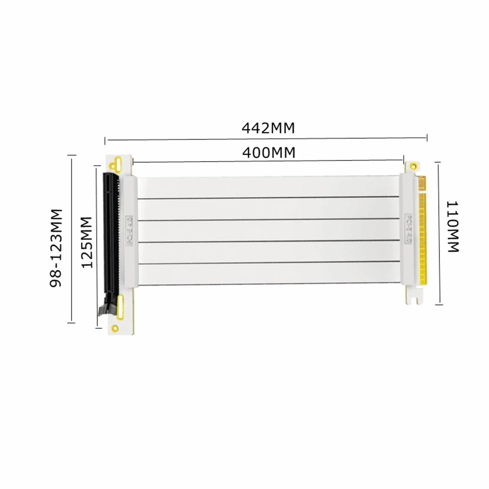 Biały kabel PCIe 4.0 Riser Pionowy zestaw kart graficznych do montażu pionowego PCI Express X16 GEN4 karta przedłużająca do GTX RTX Series GPU (40 cm)