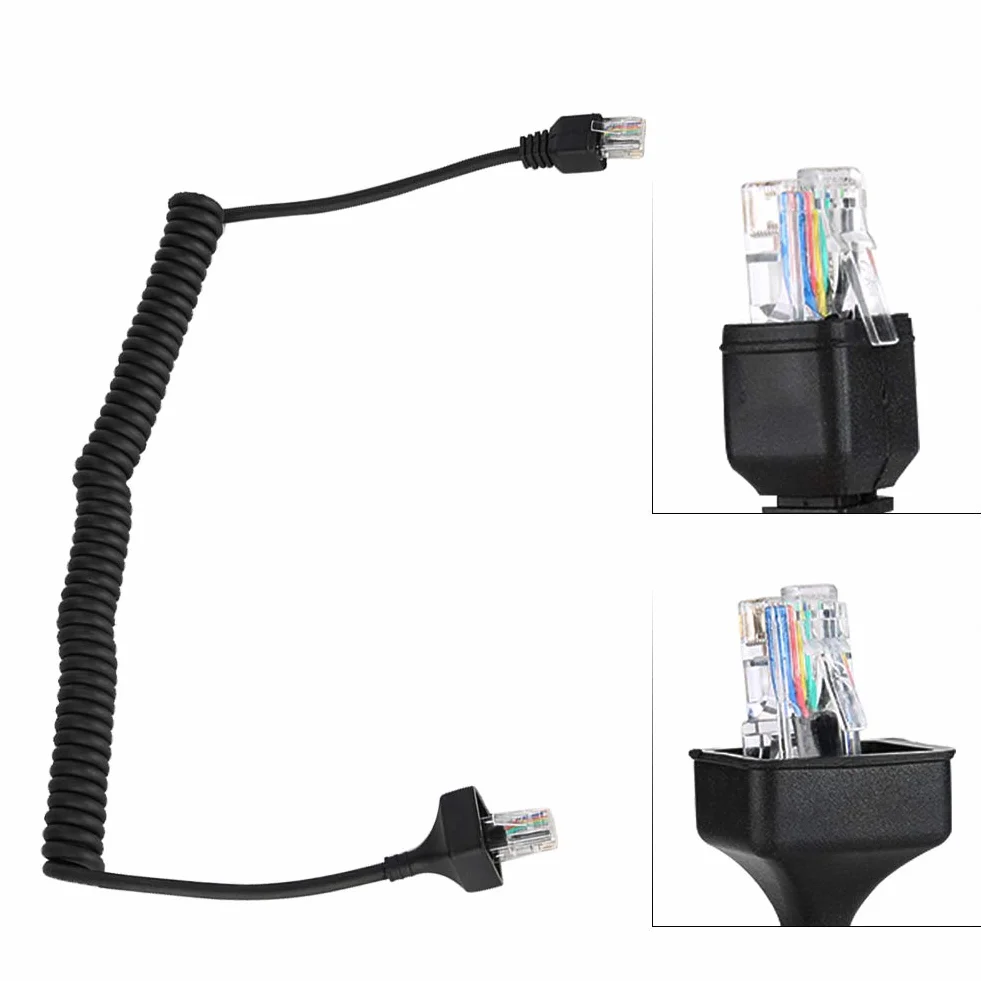 Kabel Mikrofonowy, 8-pinowy, Elastyczny Kabel o Długości 50 Cm, Przewód Mikrofonowy, Kabel Mikrofonowy, Kabel Mikrofonu Głośnikowego do Radia Kenwood