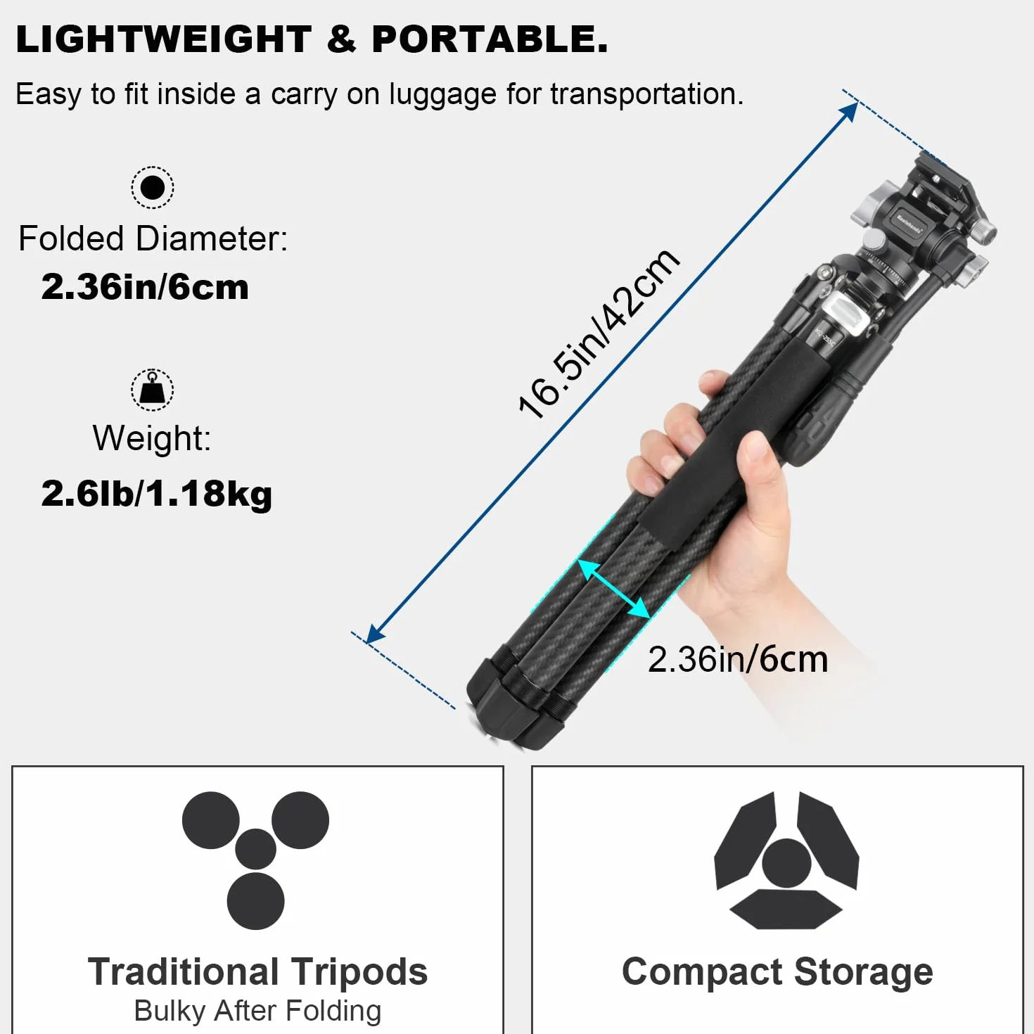Koolehaoda Statyw do wideopodróży, lekki aluminiowy statyw fotograficzny o długości 160 cm z płynną głowicą panoramiczną 360° i szybkim montażem nóg do podróży, wideo, transmisji na żywo i vlogów