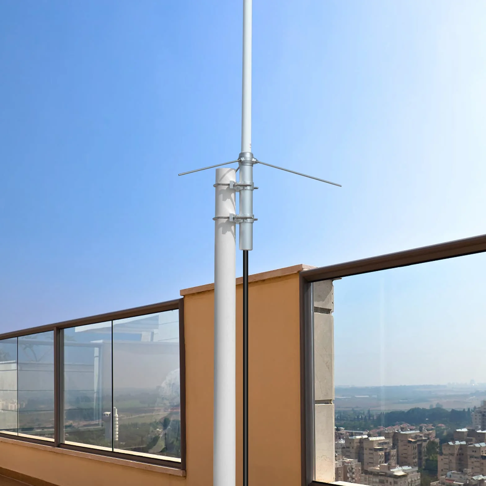 UAYESOK Antena bazowa dla amatorów Dualband UHF VHF antena z włókna szklanego, pionowa antena bazowa 4,5/7,2 dBi SO239 wysokie wzmocnienie do radiowych odbiorników, repeaterów, policji, skanerów samochodów ciężarowych SUV