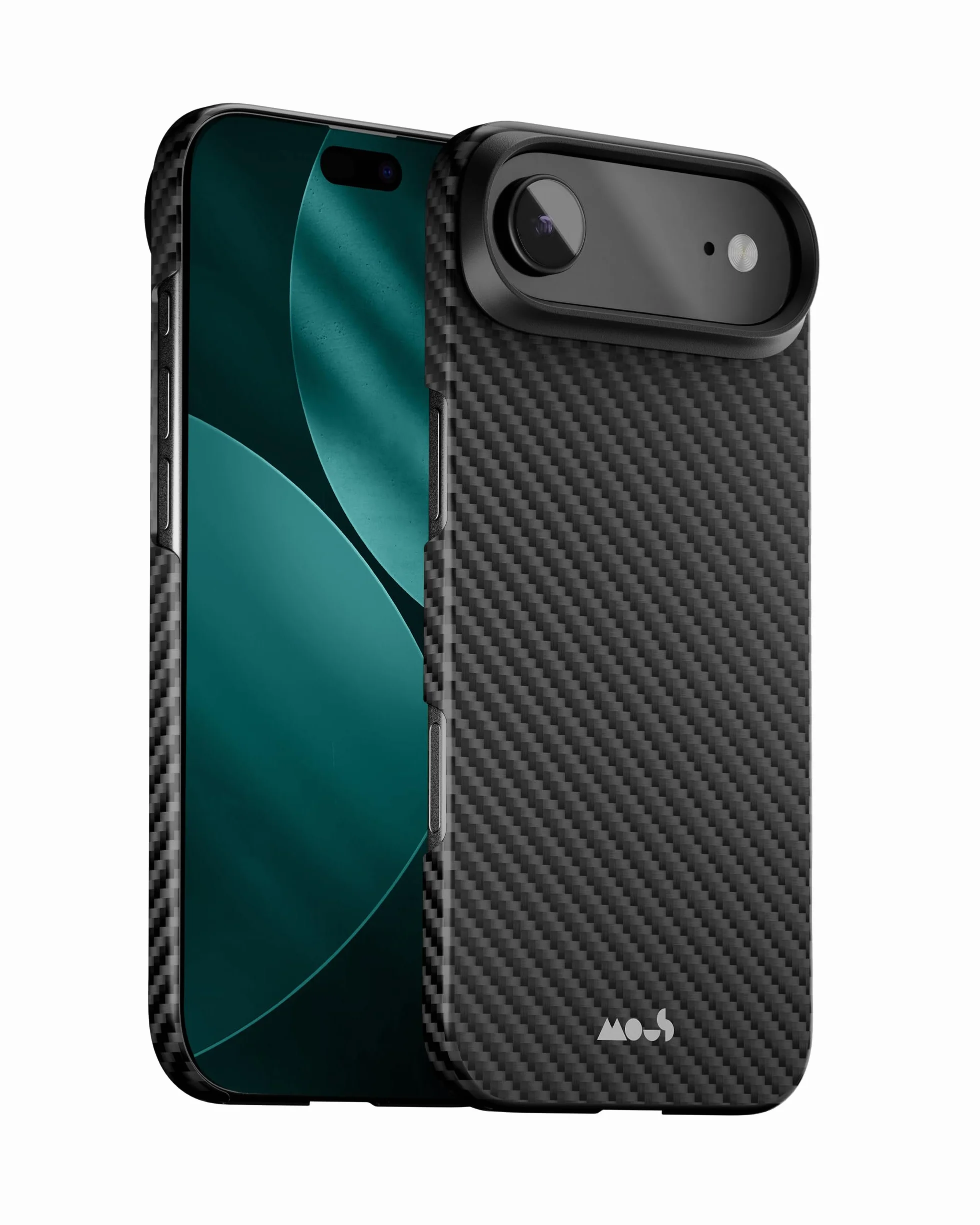 Mous Slim etui na iPhone Air 6,5", kompatybilne z MagSafe – Super Thin – Magnetyczne etui na iPhone 17 Air z włókna węglowego, kolor czarny