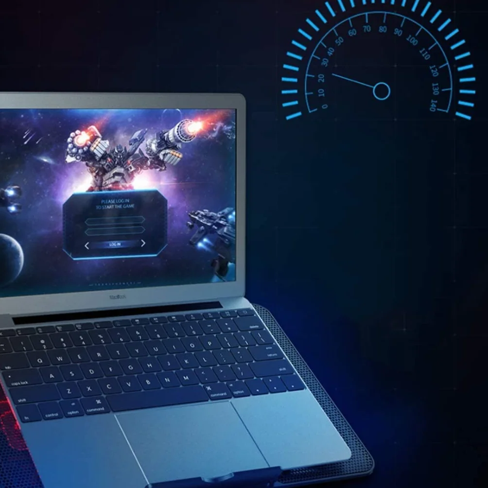 Chłodnica do Laptopa Podkładka Chłodząca Do Laptopa Notebooka Z 2 Wentylatorami Przy 1400 Obr./min Mata Gaming USB Stojak na laptopa,Wentylowany(Black)