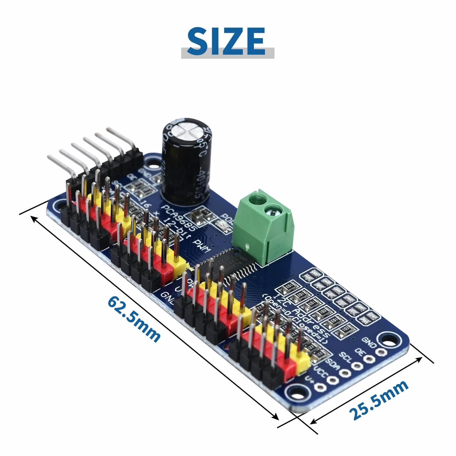 Podazz PCA9685 16-kanałowy 12-bitowy sterownik serwo moduł IIC do robota Arduino