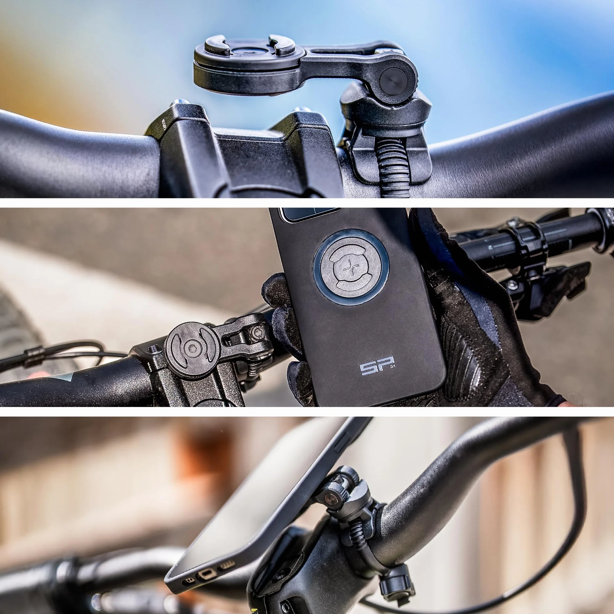 SP CONNECT Bike Bundle II | SPC+ | kompatybilny z iPhone 16e/17e | uchwyt na telefon komórkowy na kierownicę rowerową | uchwyt na telefon komórkowy do roweru górskiego, wyścigowego