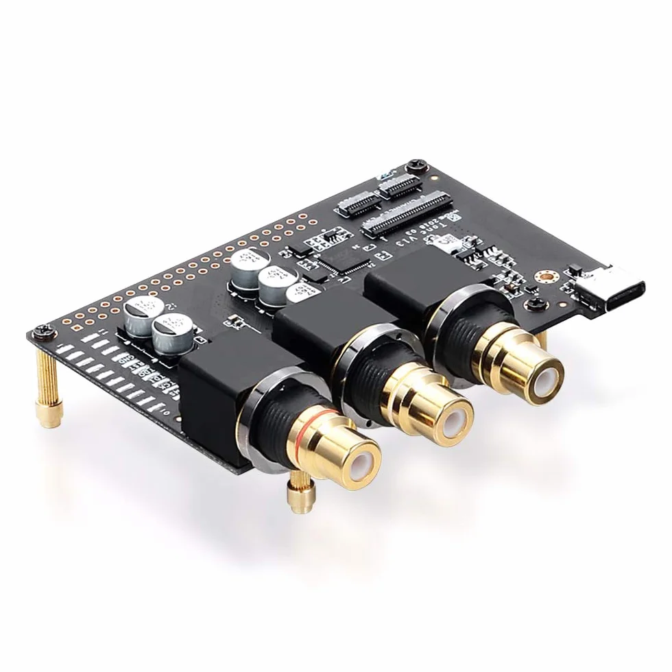 Khadas Tonboard Hi-Res Audio USB DAC oparty na chipie 32-bitowy ES9038Q2M XMOS XU208 zewnętrzna karta dźwiękowa z pakietem wejść S/PDIF z akrylową obudową DIY (wersja ogólna)