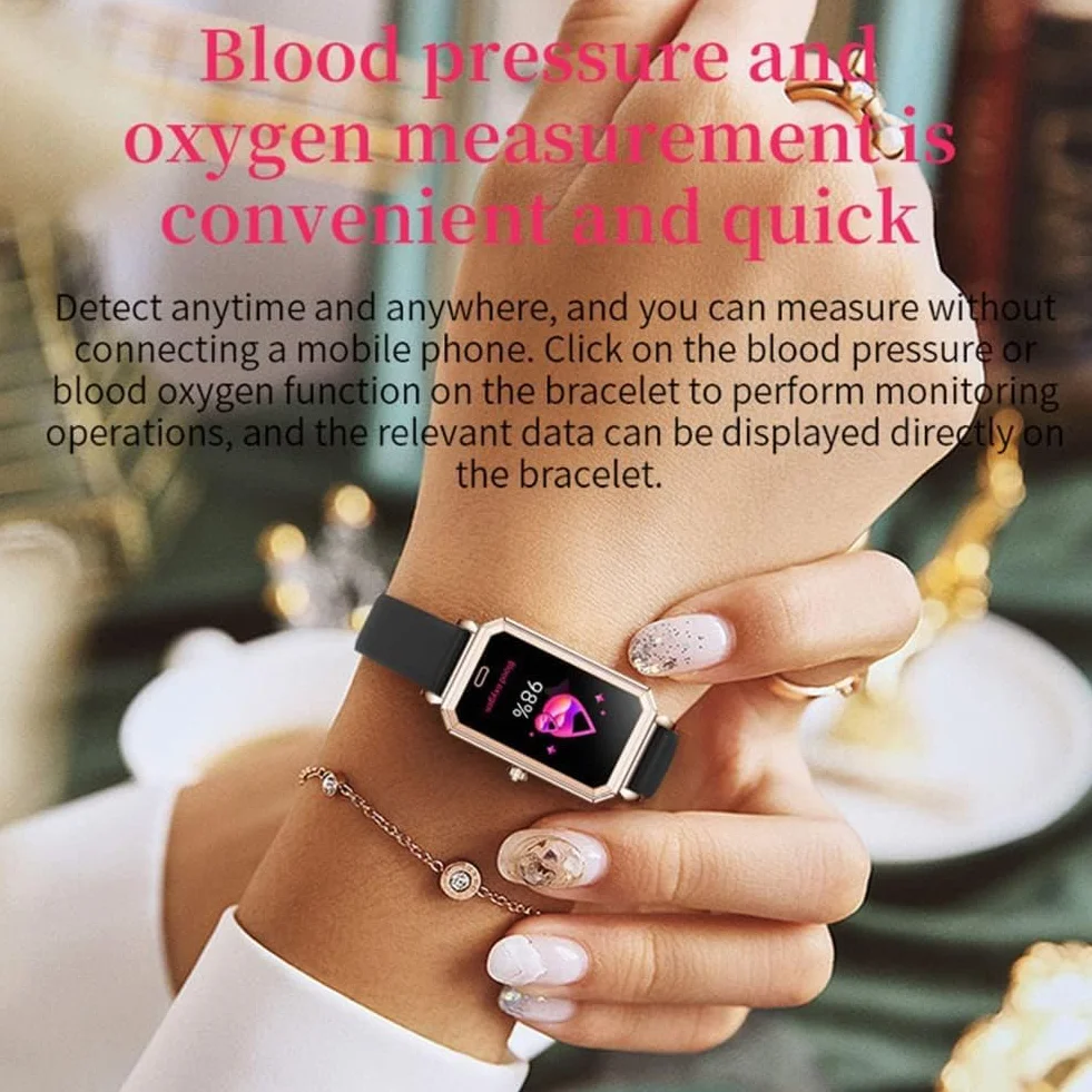 Damski Inteligentny Zegarek Sportowa Bransoletka Bluetooth Wodoodporny Zegarek Fitness Monitor Aktywności Monitor Snu Tętno Monitor Snu Krokomierz Kalorie Moda Smartwatch Dla I, Steel strap