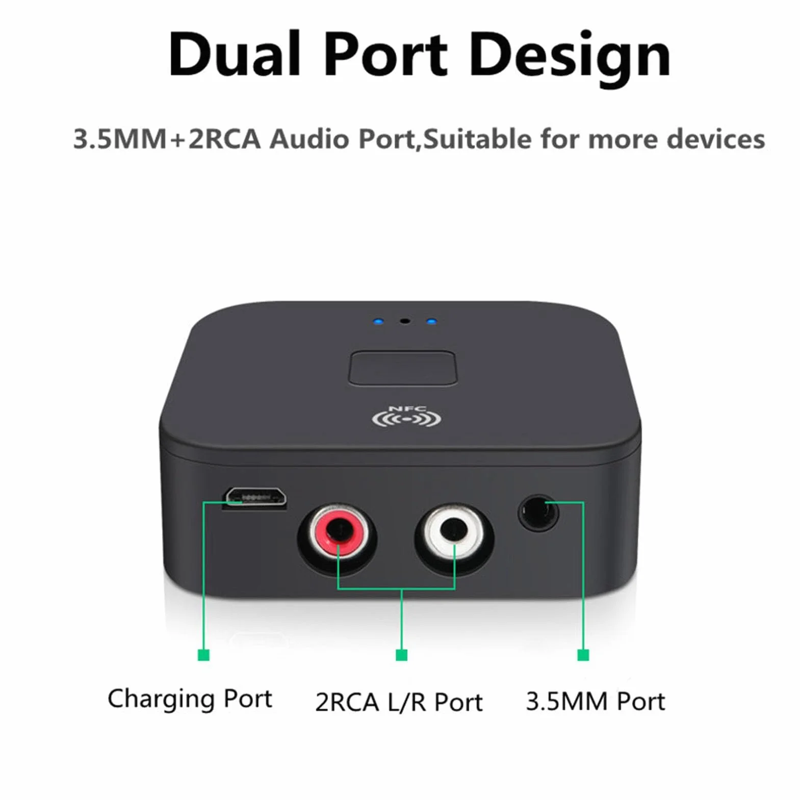 Adapter Odbiornika Audio Bluetooth 5.0, Bezprzewodowy Odbiornik Bluetooth NFC z Zestawem Głośnomówiącym do Systemu Dźwiękowego Strumieniowego Przesyłania Muzyki