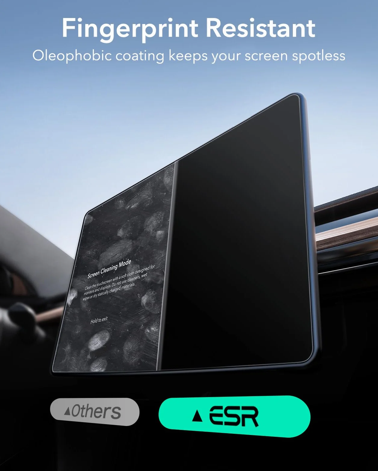 ESR Ochraniacz ekranu ze szkła hartowanego do modelu Tesla 3/Y, zestaw wyrównujący z osłoną ekranu, odporna na zarysowania i wstrząsy, akcesoria Tesla Model 3/Y 2023, bez pęcherzyków powietrza i