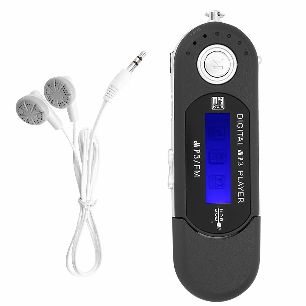 Odtwarzacz MP3, mini USB 2.0, odtwarzacz MP3 z radiem FM i słuchawkami, ekran LCD, automatyczne wyłączanie (czarny)
