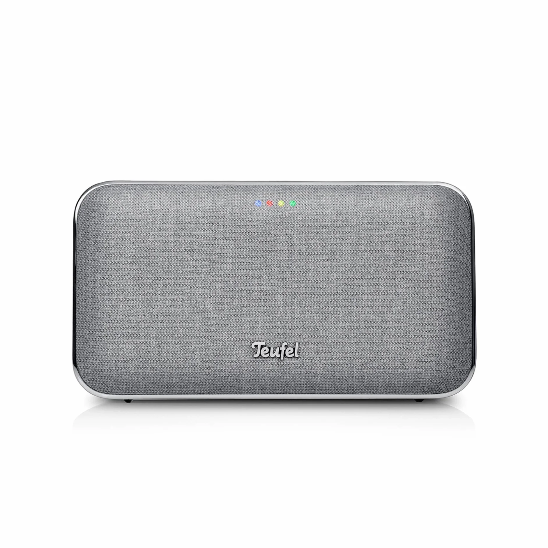 Bezprzewodowy głośnik Bluetooth Teufel MOTIV® GO Voice - przenośny głośnik Bluetooth z długim czasem pracy na baterii (16 h) i obsługą głosową WLAN, Google Assistant, Chromecast B - srebrny