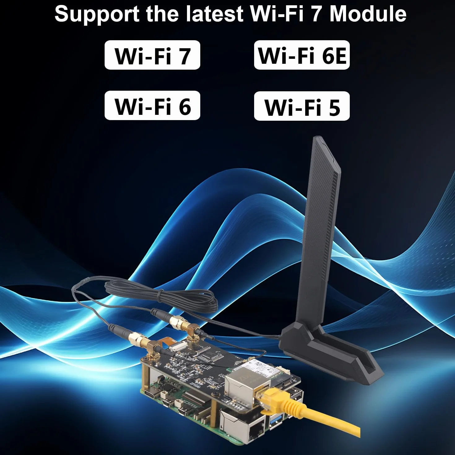 ZDE ZP596C PCIe do M.2 E Key Hat Magnetyczna Antena WiFi7 6 6E 5 PCIe do 2,5G Kapelusz sieciowy Ethernet do Raspberry Pi 5 Wsparcie Google TPU WiFi 7 BE200 WIFI6E AX210 MT7922 WIFI6 AX200