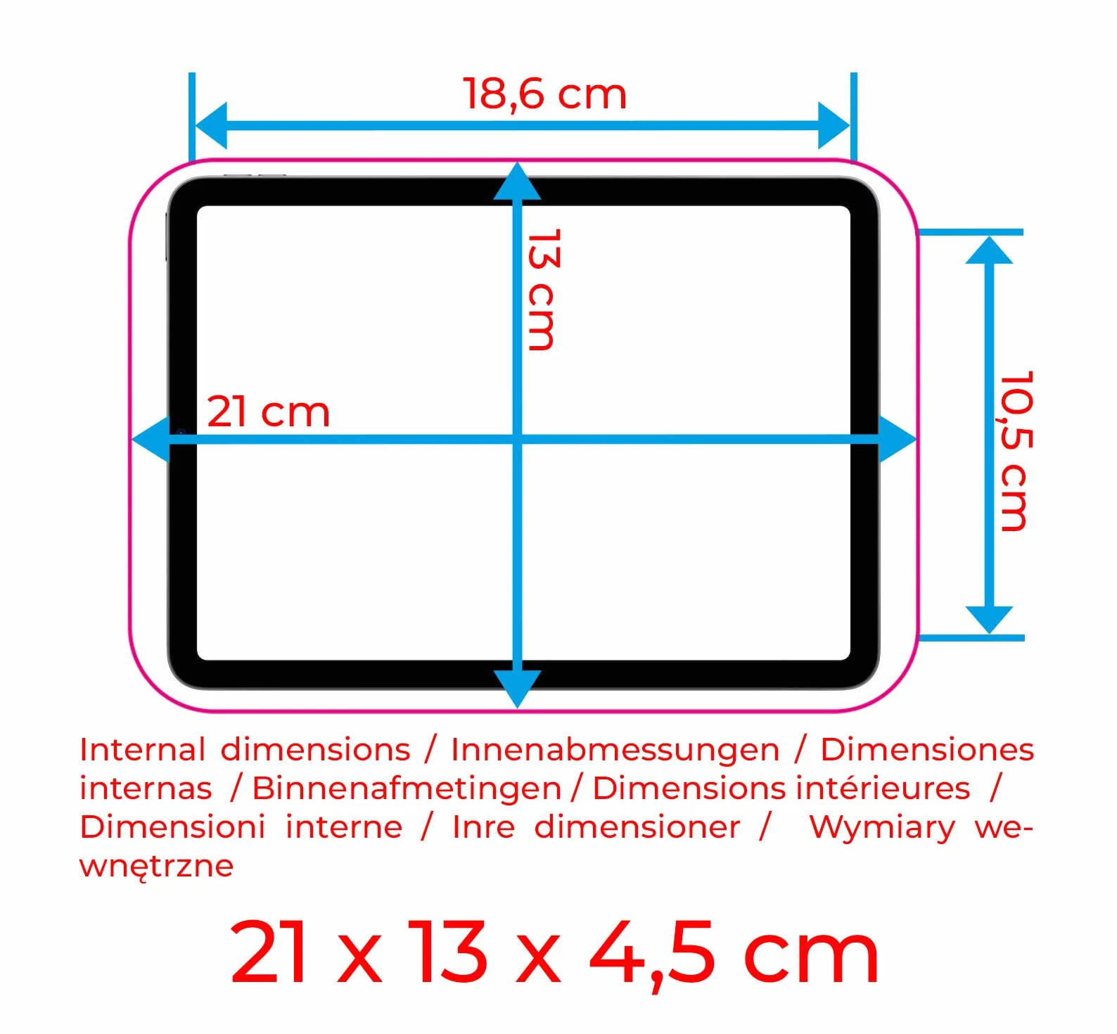 Wicked Chili Etui na radio DAB+ kompatybilne z TechniSAT DIGITRADIO 1, NORDMENDE Transita 100, Techni-SAT Viola Akkuradio (wnętrze 21 x 13 x 4,5 cm) czarne, czarne