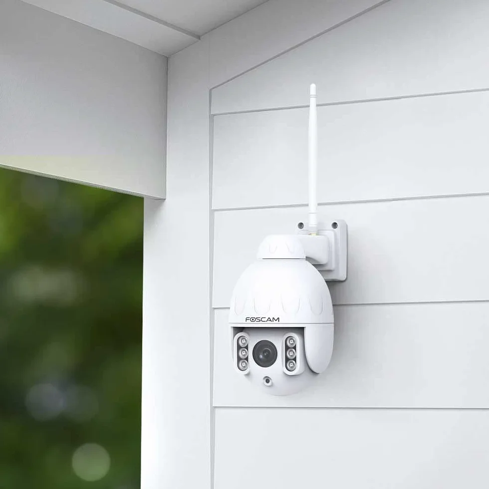 Foscam SD4 4 MP Dual Band WLAN PTZ Dome kamera monitorująca z 4-krotnym zoomem optycznym i noktowizorem do 50 m, rozpoznawanie osób, ruchy i dźwięki, biała