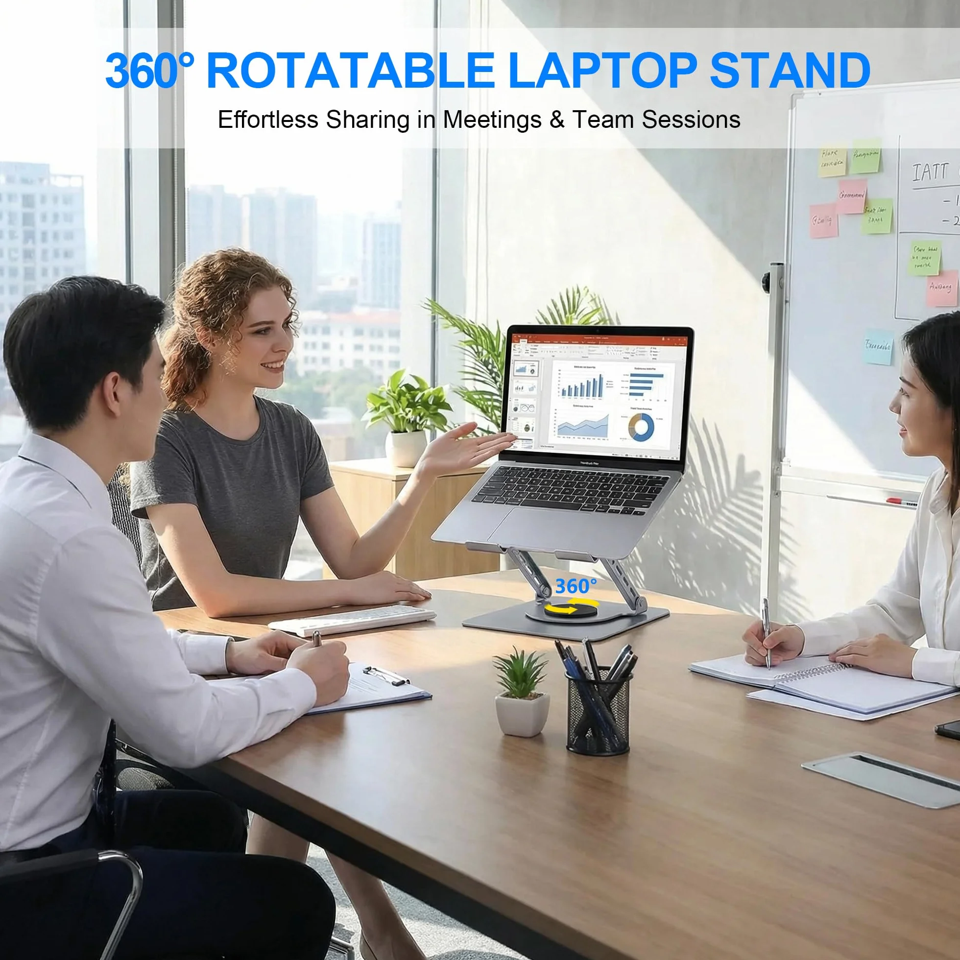 360° Obrotowy stojak na laptopa z regulacją wysokości, ergonomiczna podstawka na biurko, składany stojak na notebooka kompatybilny z MacBook Air Pro, 10-16 cali