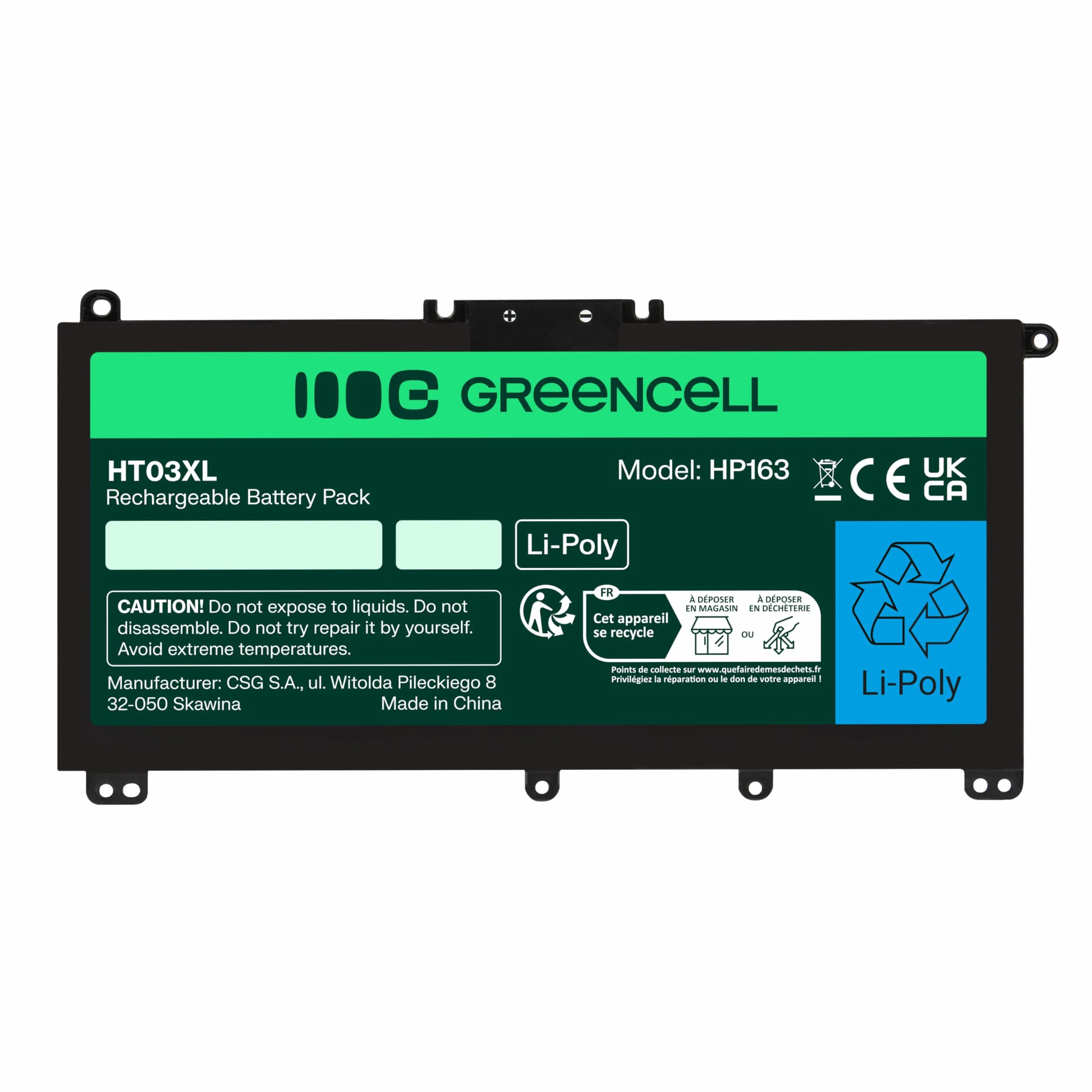 Green Cell Bateria do laptopa HP HT03XL HTO3XL L11421-2C2 L11119-855 L11421-2C2 240 245 250 255 340 G5 348 G5 15-DB 15-DA 15-CS 17-BY 17-CA Pavilion 14-DH 15-CS 17-CA X360 14-DH