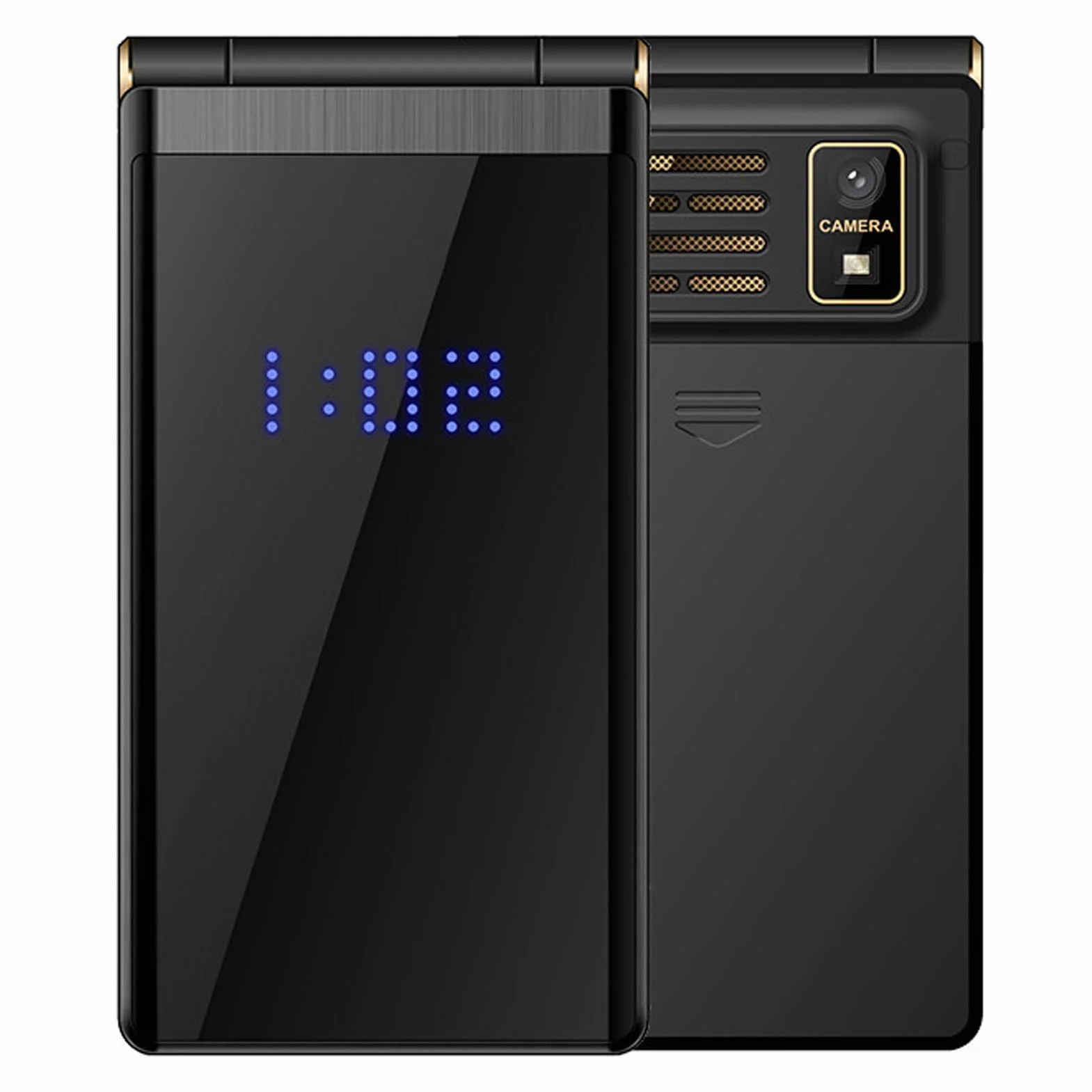 Jectse Odblokowany telefon z klapką, duże przyciski i głośność, telefon komórkowy dla seniorów, wytrzymały, prosty telefon komórkowy z przyciskiem SOS i latarką, dwa monitory i dwie karty SIM,