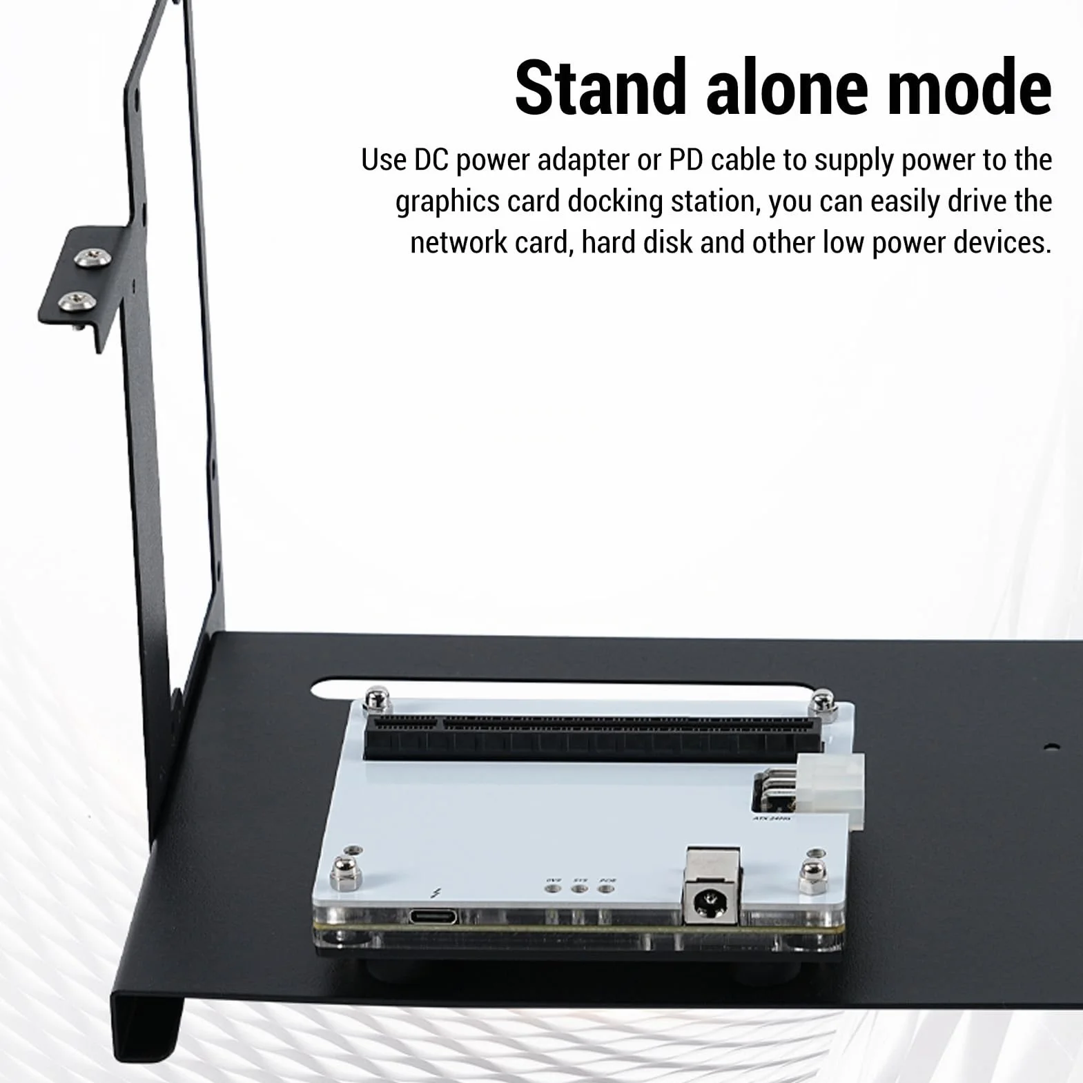 Ejoyous Zewnętrzna Stacja Dokująca GPU Stacja Dokująca Metalowej Karty Graficznej PCB z PCIe 16X dla 3 4 USB4 JHL7440 Hot Swap dla Laptopów PC Konsole Ręczne