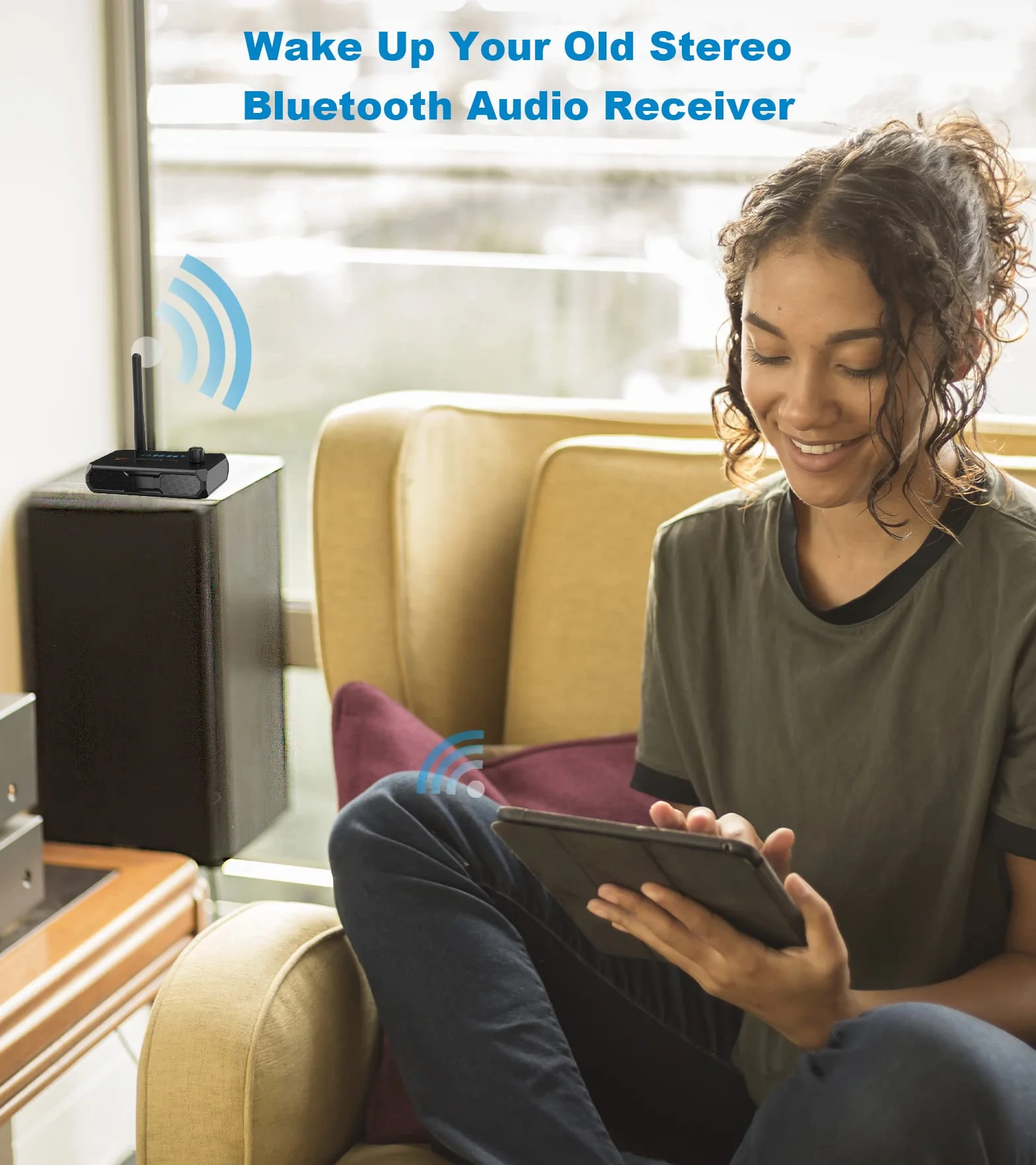 KAIY Odbiornik Bluetooth 5.3 do domowego stereo, niskie opóźnienia i muzyka HD, adapter Bluetooth na RCA, do stereo, głośników, przewodowych głośników, domowego systemu strumieniowego przesyłania