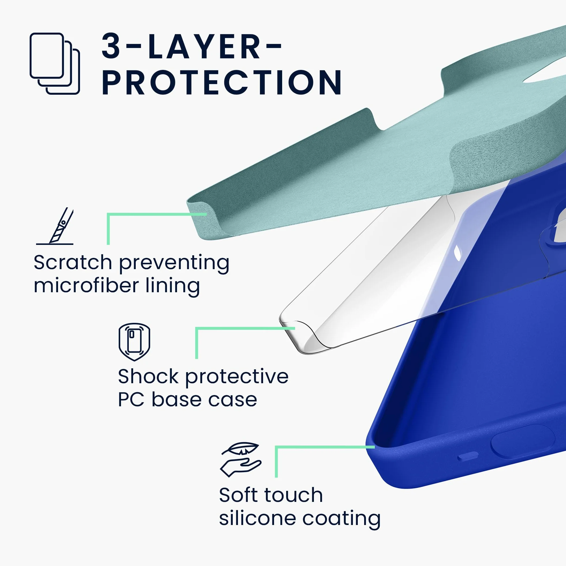 Etui kwmobile kompatybilne z iPhone 15 Pro Case - Cienkie silikonowe etui na telefon komórkowy - Wstrz?soodporne etui na telefon komórkowy z mi?kk? powierzchni? - Baltic Blue