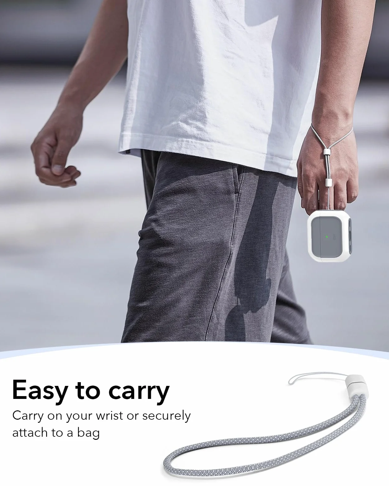 ESR Etui do AirPods Pro 3, kompatybilne z MagSafe, pełna ochrona, biały