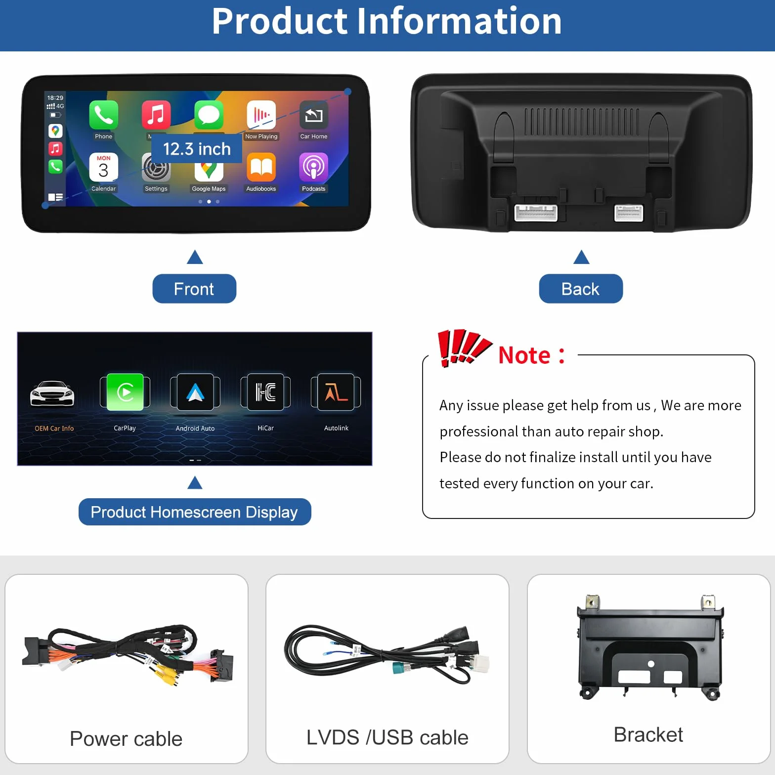 Road Top Radio samochodowe 12,3 cala Draadloze CarPlay Android Auto Touch Screen voor Mercedes Benz C GLC V Klasse W205 W447 2016-2018 Jaar met NTG5.0, Ondersteuning Mirrorlink | W205 W447 z NTG5.0/5.1/5.2 (2016-2018), ekran dotykowy Linux z ultrawąskim,