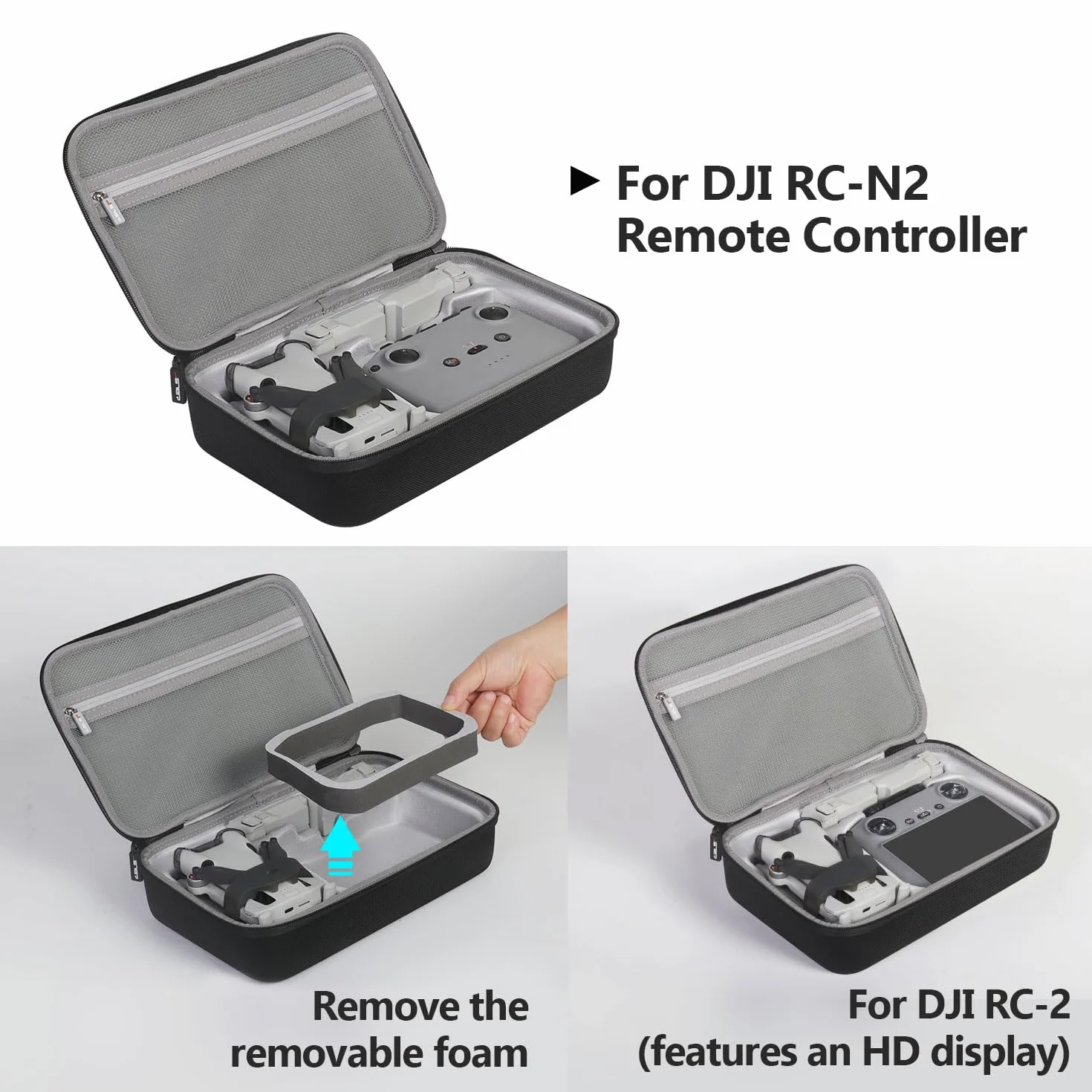 JSVER DJI Mini 4 Pro Case - Carrying Bag for Mini 3 and Drone Combo With Accessories - Black