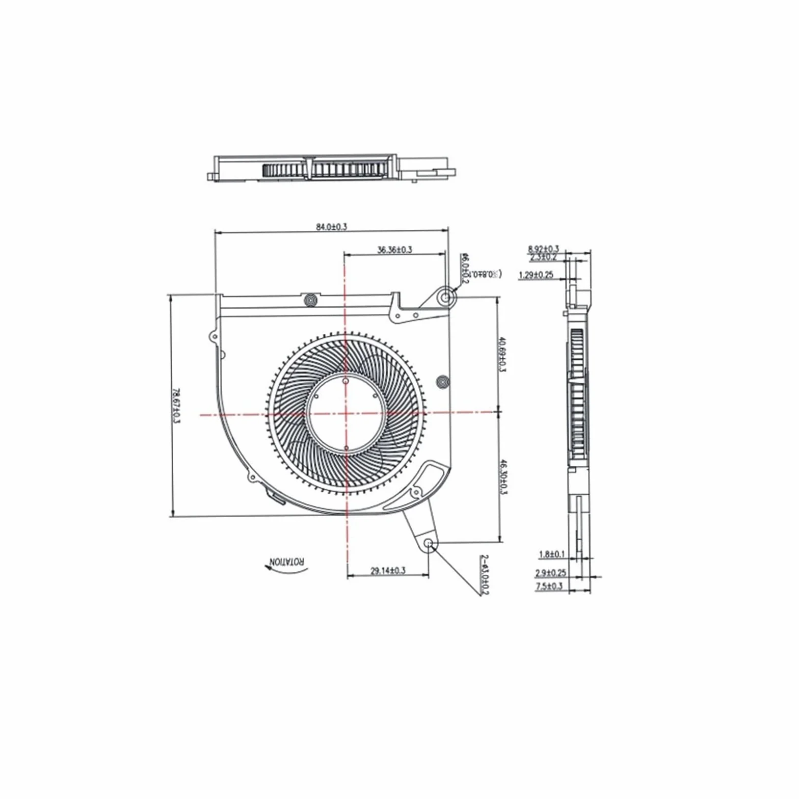 Wentylator procesora GPU laptopa PLB07010S12HH DC12V 0.50A 4Pin dla Gigabyte AERO 15 OLED SA 17 HDR XA RP75XA RP77XA Lucky (Color : CPU FAN)