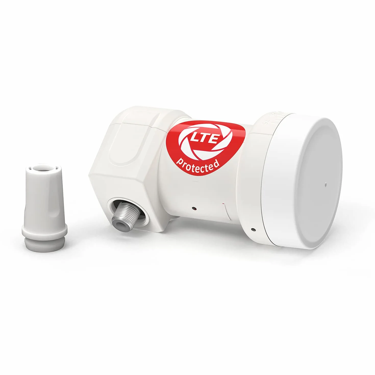 DUR-line + Ultra Single LNB - 1 odbiornik biały - z filtrem LTE [ test bardzo dobry*] 1-krotny, cyfrowy z ochroną przed warunkami atmosferycznymi, Full HD, 4K, jakość premium