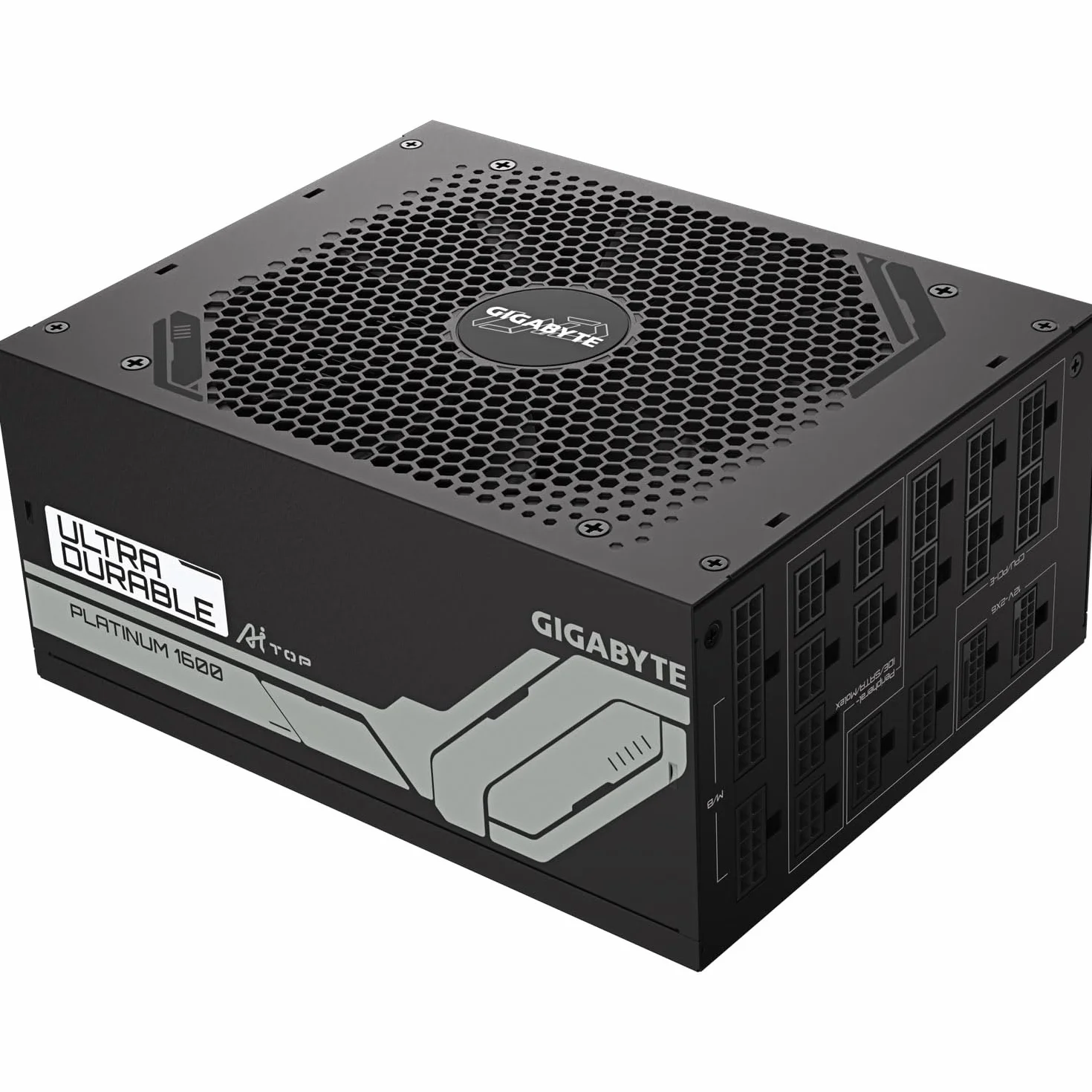 GIGABYTE UD1600PM PG5 AI TOP zasilacz - PCIe 5.0, 80 Plus Platinum, w pełni modułowa konstrukcja, wentylator 120 mm, kompatybilny z ATX 3.1, wtyczka UE