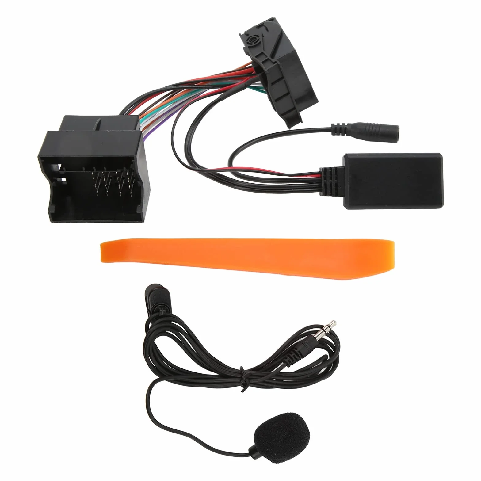 Bezprzewodowy adapter kablowy Bluetooth 5.0 z zestawem mikrofonowym, zestaw głośnomówiący, adapter audio i muzyka, kabel AUX in z 12-biegunowym mikrofonem do CD30, Mp3, CDC40,