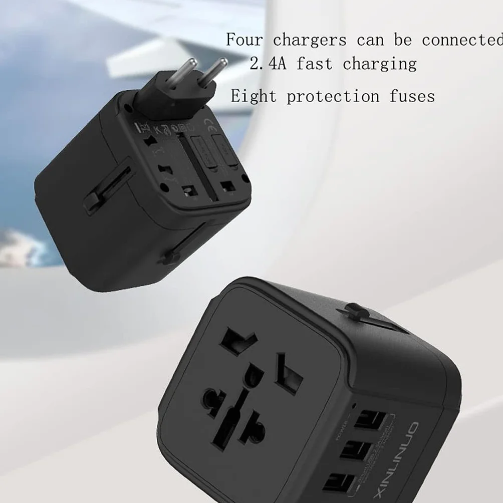 International Plug Converter, Adapter Plug Travel dla podróży na całym świecie, z 3 Usb. Ports Travel Portable International Socket Converter (Color : 3USB)