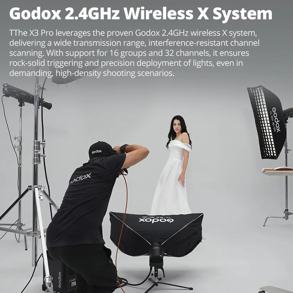 Godox X3 Pro-O X3Pro O TTL Wireless Flash Trigger for Olympus, 2.4'' LCD Touchscreen,Built-in 2930mAh Li-ion Battery,2.4GHz Wireless X System with 3 Pro Shooting Modes,APP Support,USB-C Fast Charging