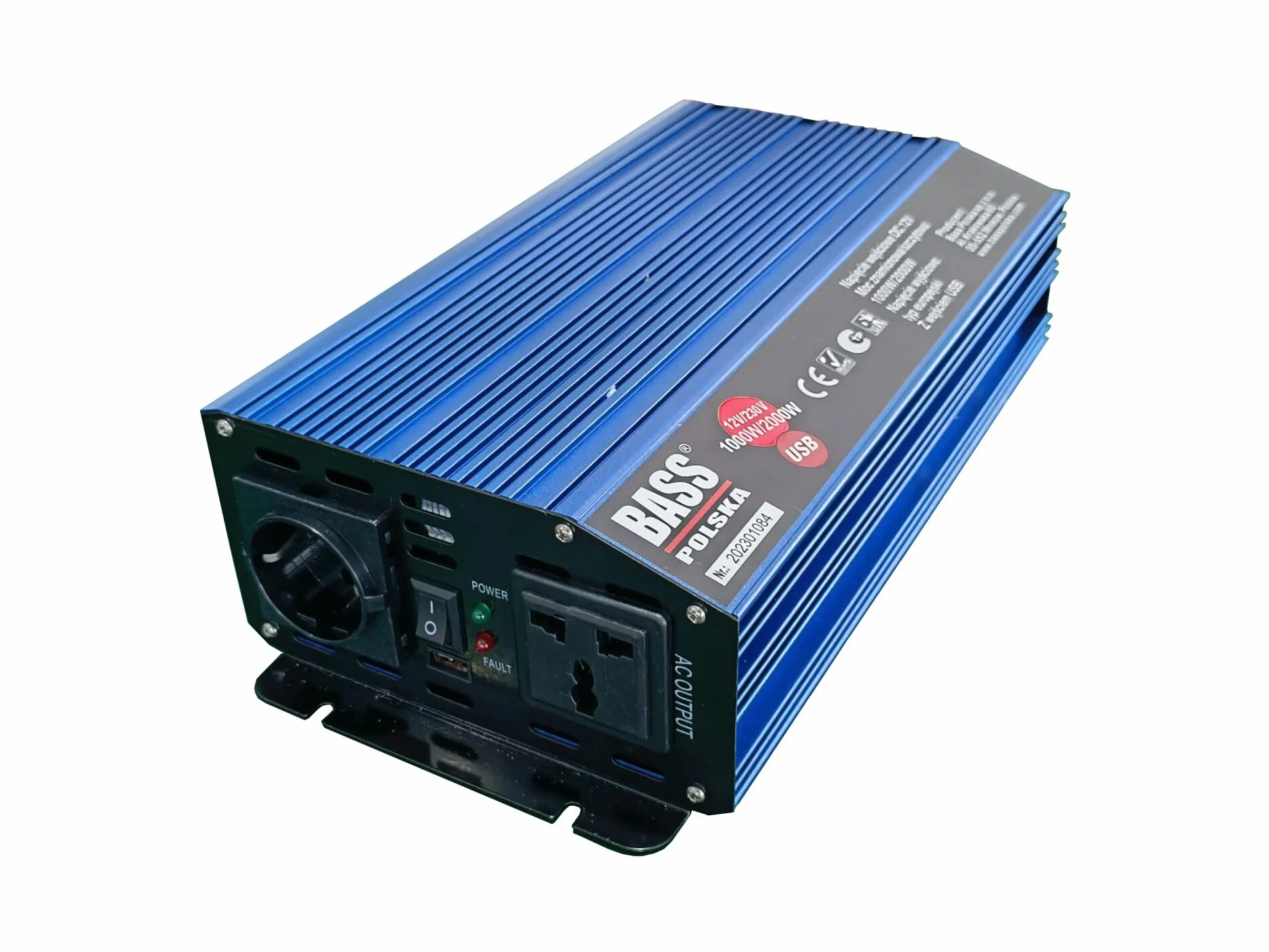 Przetwornica napięcia 12V->230V 1000/2000W pełny sinus