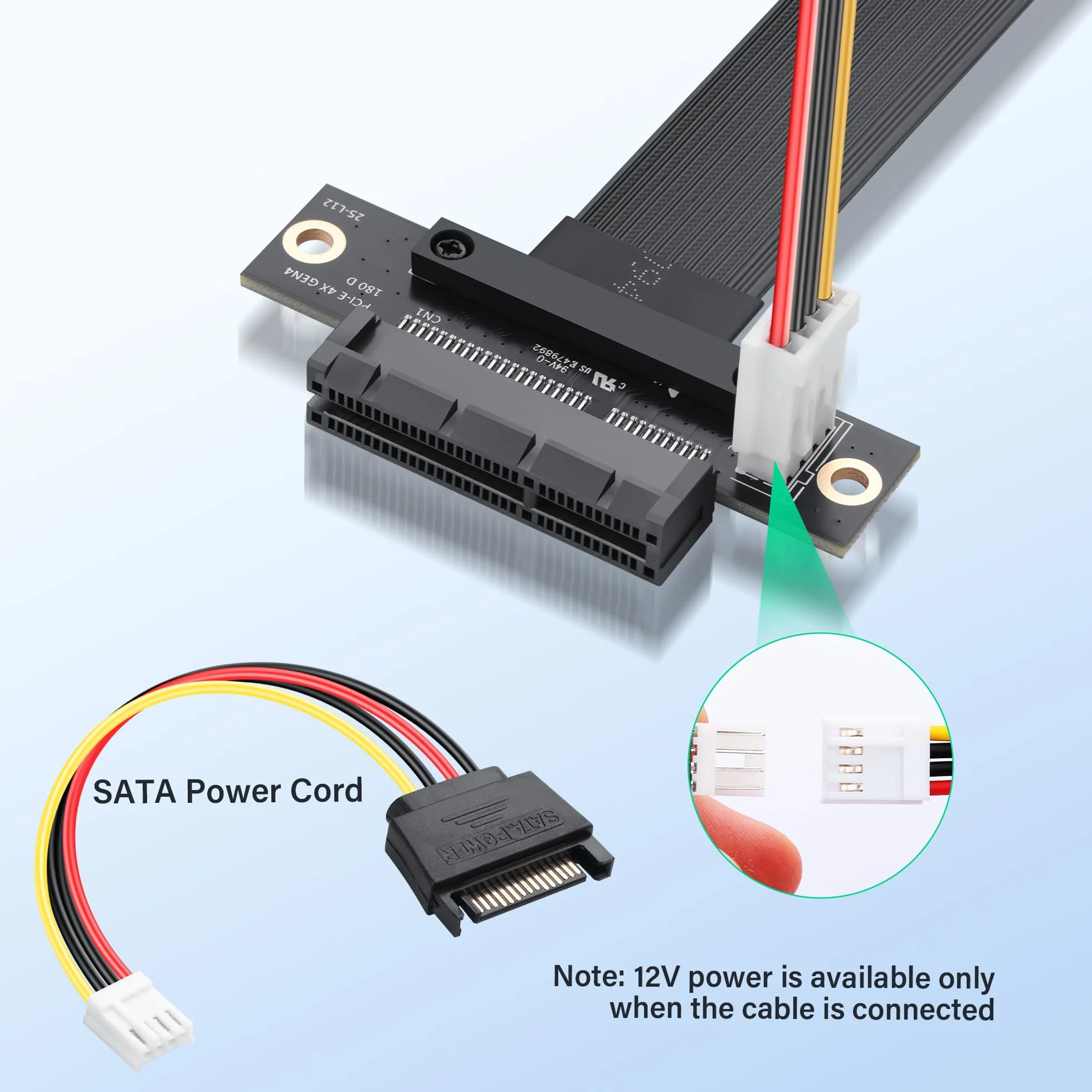 SinLoon M.2 M-Key PCI-E4.0 2280 NGFF do PCIe X4 przedłużacz M2 do PCI-E 4X żeński kabel riser do M2 2230 (M.2 180 stopni)