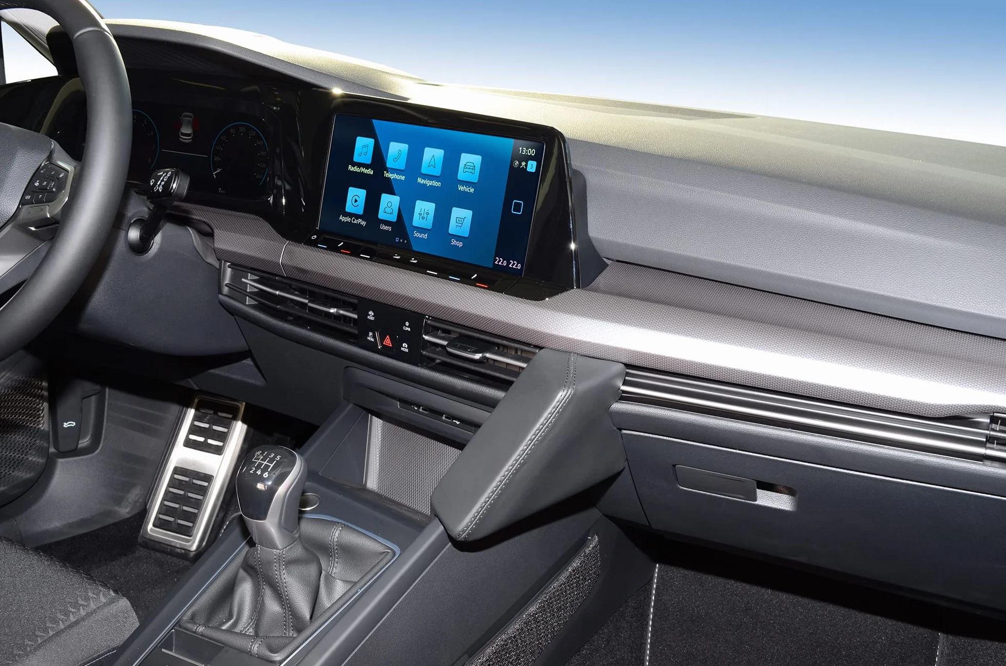 KUDA 4015 uchwyt na telefon VW Golf 8 od 2020 sztuczna skóra czarny