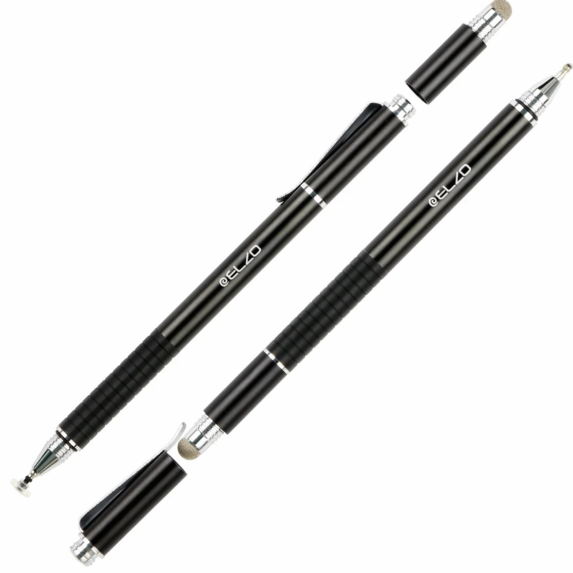 ELZO Rysik do tabletu, 2 sztuki, 3 w 1, do wszystkich telefonów komórkowych/tabletów, iPhone, iPad, Samsung Galaxy, Surface, Lenovo, Huawei, Xiaomi, Chromebook, Android iOS itp