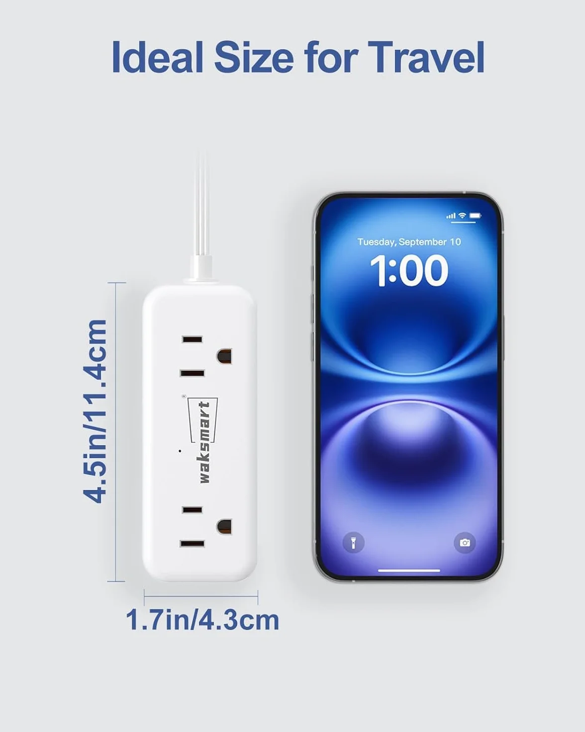PD20W płaska listwa zasilająca, 3 nóżki, 4 wyjścia AC, 3 porty USB do szybkiego ładowania, kompaktowa płaska wtyczka ścienna do akademika, podróży, domu, biura i