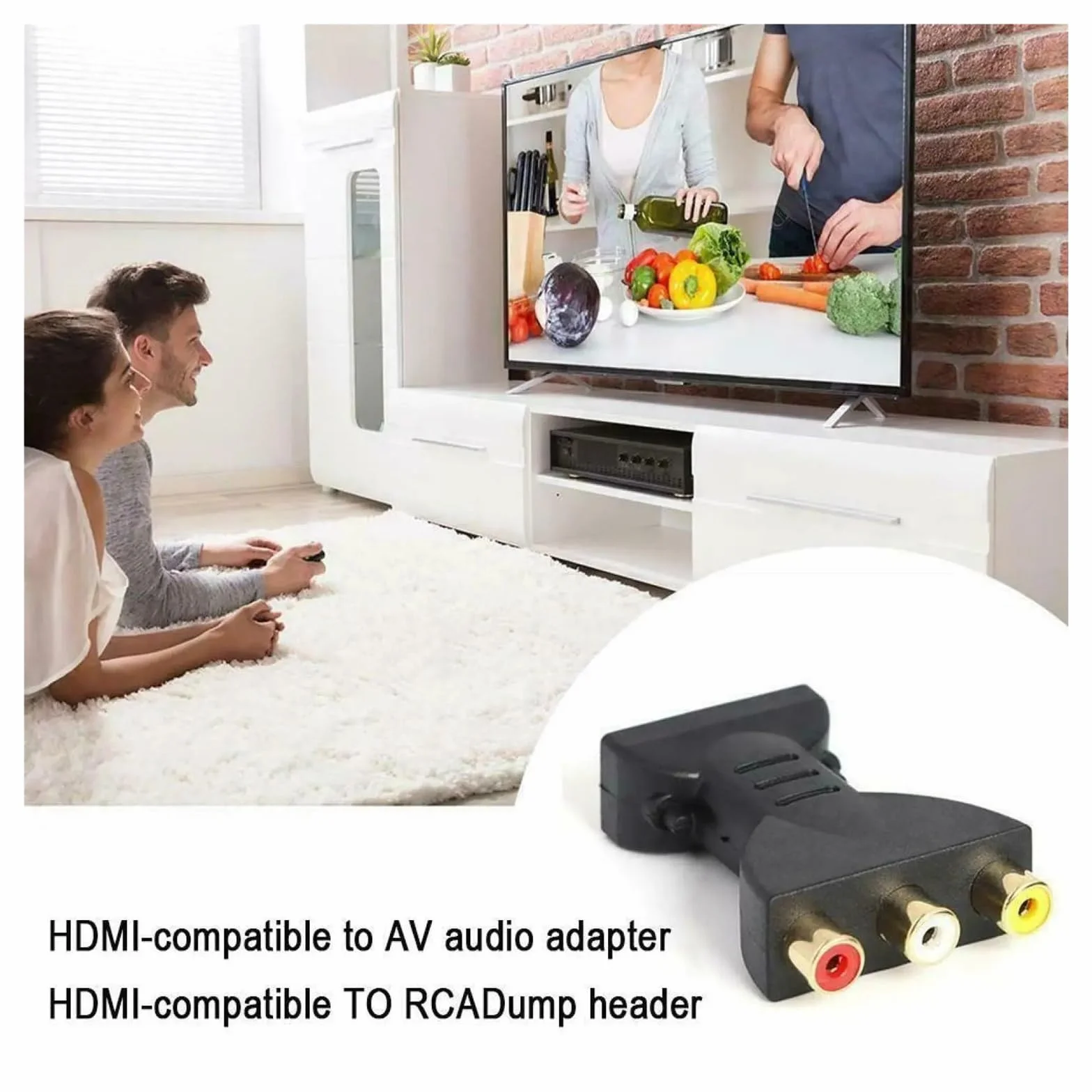 Adapter RCA na HDMI konwerter AV na HDMI 1080P kompozytowy do HDTV DVD
