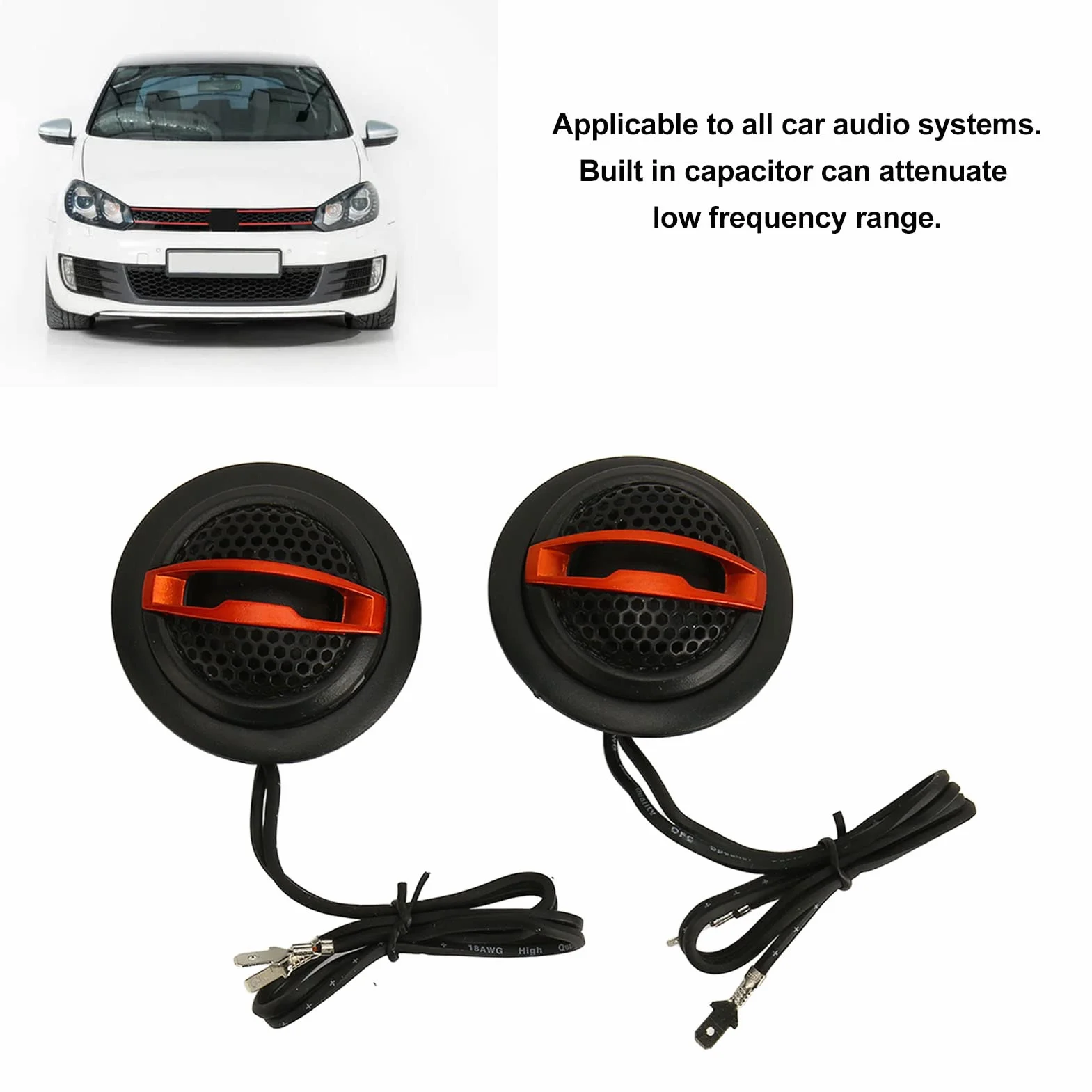 Głośniki Wysokotonowe do Car Audios, 150W 4Ω 2-kanałowy Głośnik Wysokotonowy HiFi Sound z miękką kopułką i podstawą Tuby, Kompaktowy Głośnik Wysokotonowy z Wbudowanym Kondensatorem