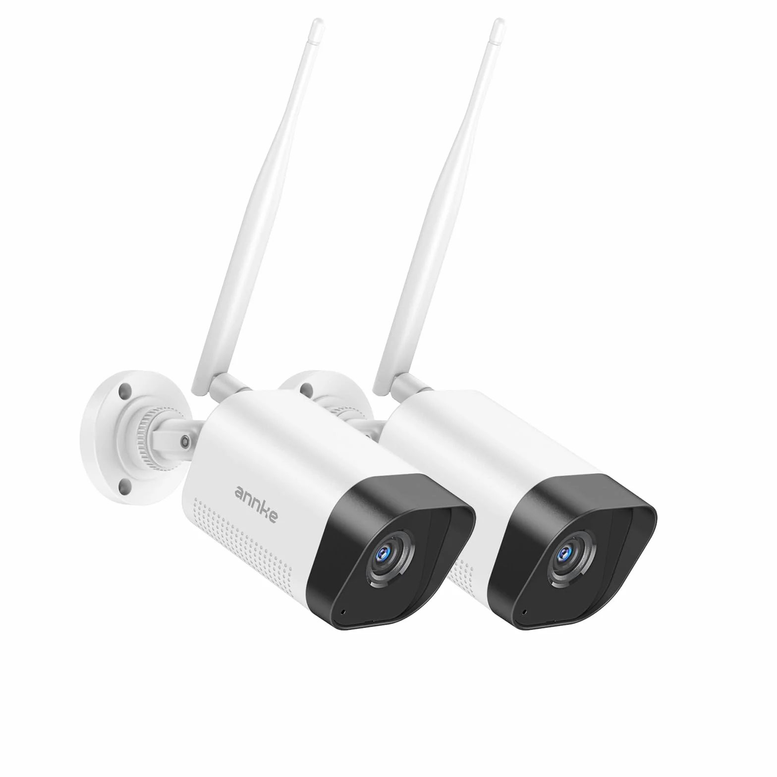 ANNKE Kamera do monitoringu 5 MP, Wi-Fi, bezprzewodowa kamera IP, monitorowanie wideo z zasilaczem, kompresja wideo H.264+, kompatybilna z ANNKE 4/10CH WLAN zestaw kamer monitorujących (2 szt.)