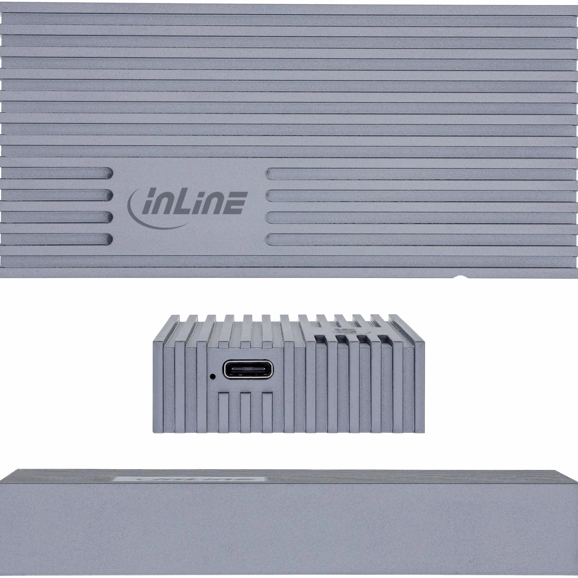 InLine Obudowa USB4 M.2 SSD, USB-C do M.2 NVMe, aluminium, do 40 Gb/s, kompatybilny z Thunderbolt 3/4, w zestawie zestaw akcesoriów, 00031J