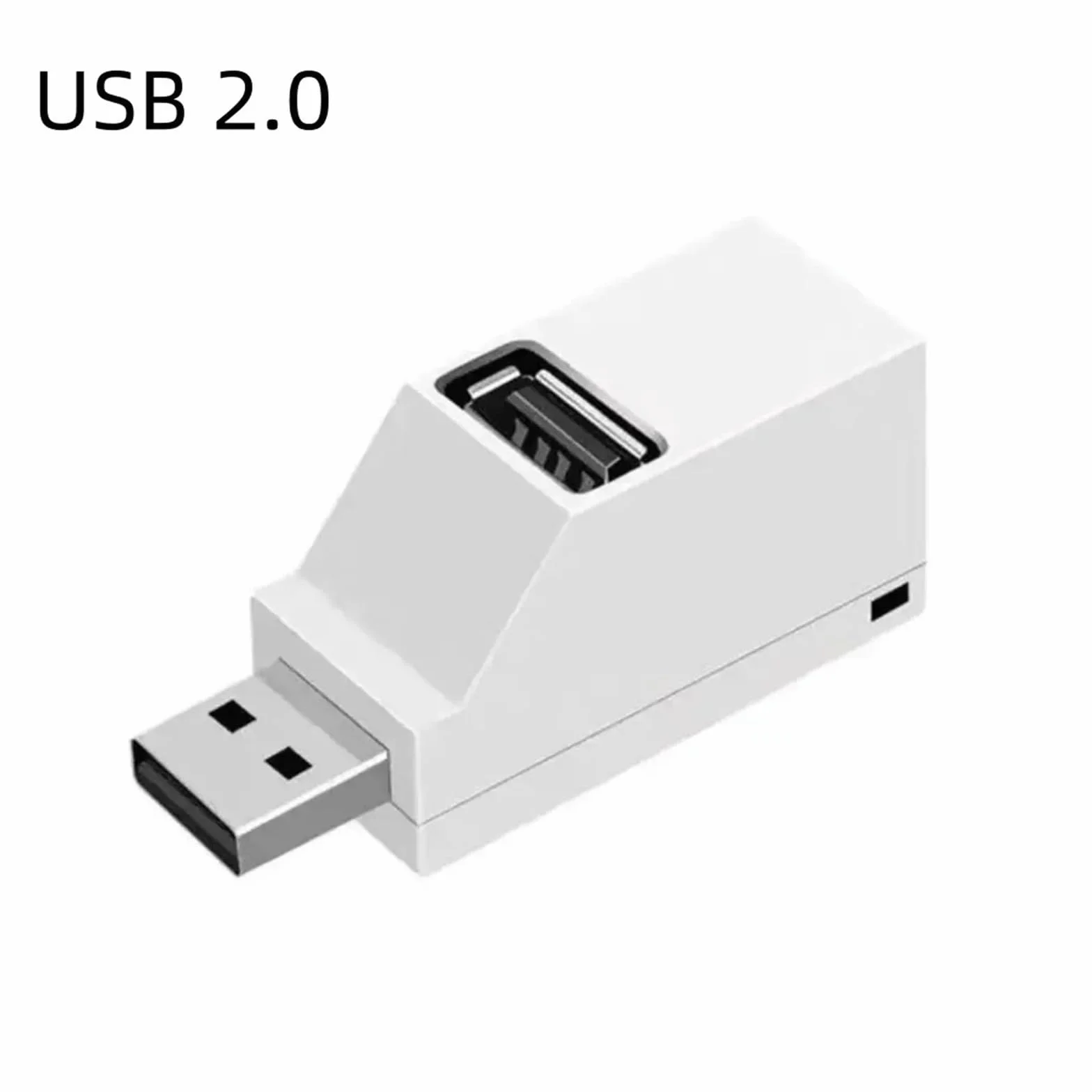 Hub USB 3.0 3-portowy, obrotowy rozdzielacz USB, USB 2.0/3.0, ekspander do komputerów, laptopów, akcesoriów (USB 2.0 White)