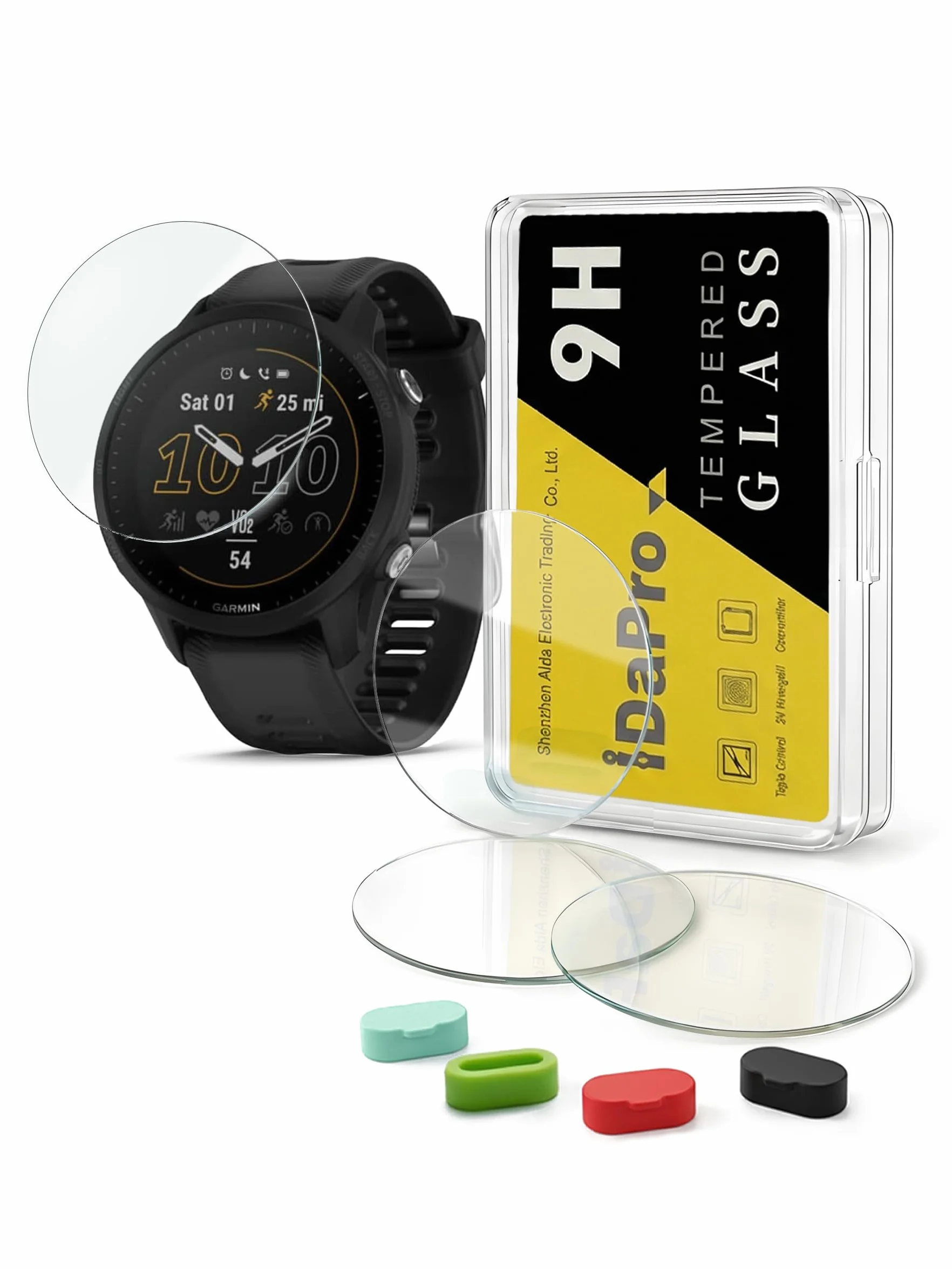 iDaPro Ochraniacz ekranu do Garmin Forerunner 955/955 Solar Smartwatch, szkło hartowane, odporne na zarysowania
