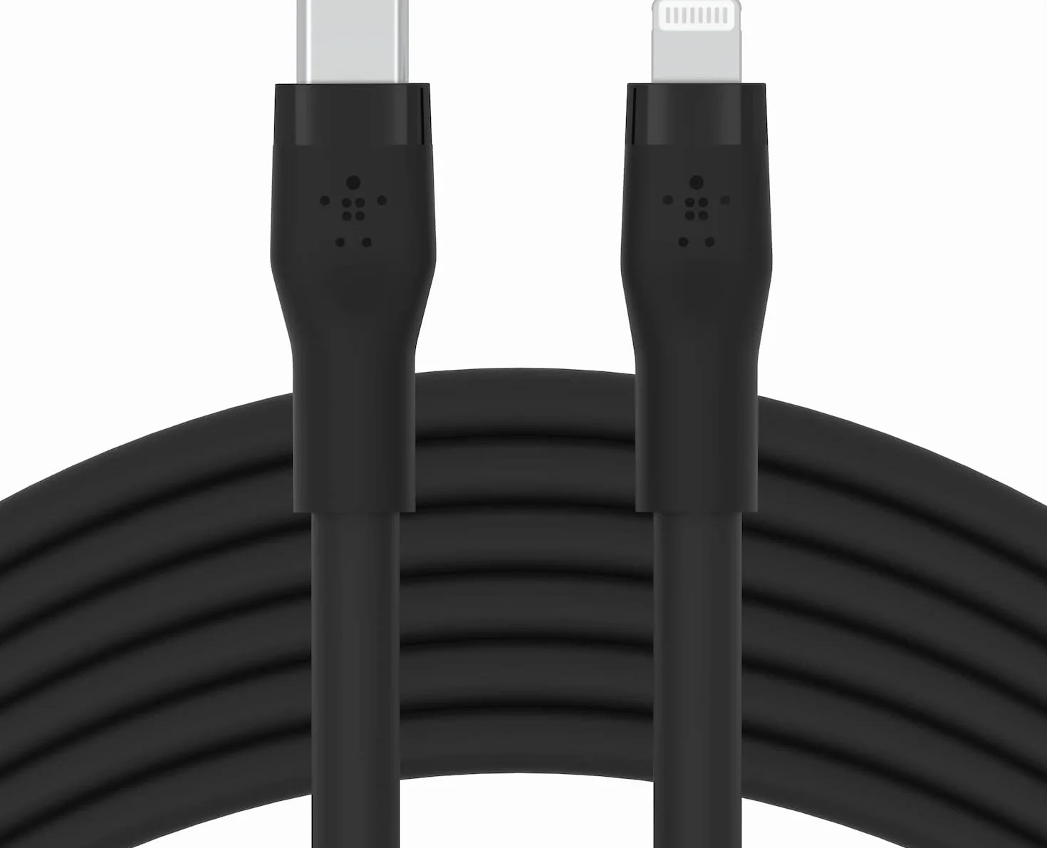 Belkin BoostCharge Flex silikonowy kabel USB typu C na Lightning (3 m), certyfikat MFi, szybkie ładowanie, zasilanie PD 20 W, do iPhone'a 14/14 Plus, 13, 12, Pro, Max, Mini, SE, iPada i innych, czarny